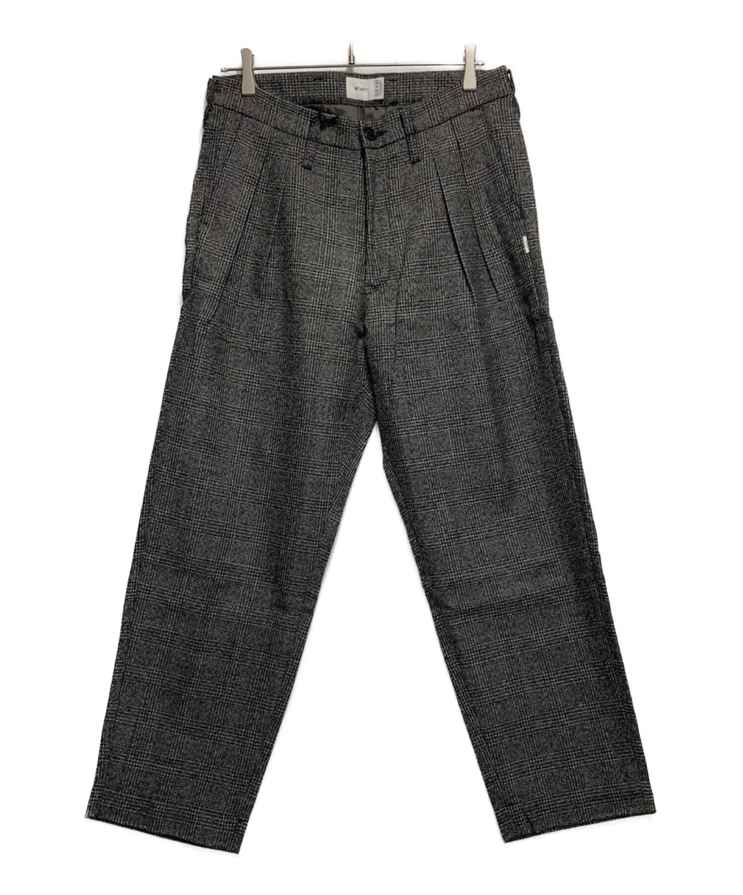 WTAPS (ダブルタップス) TUCK TROUSERS WOOL TWEES TEXTILE ブラック サイズ:2