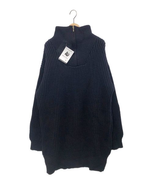 【中古・古着通販】oldderby Knitwear (オールドダービーニットウェア) ジップファンネルネックロングプルオーバー ネイビー  サイズ:-｜ブランド・古着通販 トレファク公式【TREFAC FASHION】スマホサイト