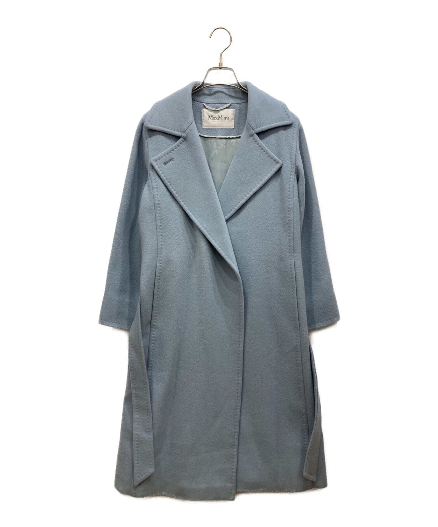 中古・古着通販】MaxMara (マックスマーラ) MANUELA CAMEL BELTED LONG COAT マニュエラ キャメル ベルテッド  ロングコート 101604790 ライトブルー サイズ:36｜ブランド・古着通販 トレファク公式【TREFAC FASHION】スマホサイト