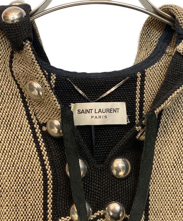 Saint Laurent Paris (サンローランパリ) メキシカンパーカー/15SS/エディ期/Archive ベージュ×ブラック サイズ:S