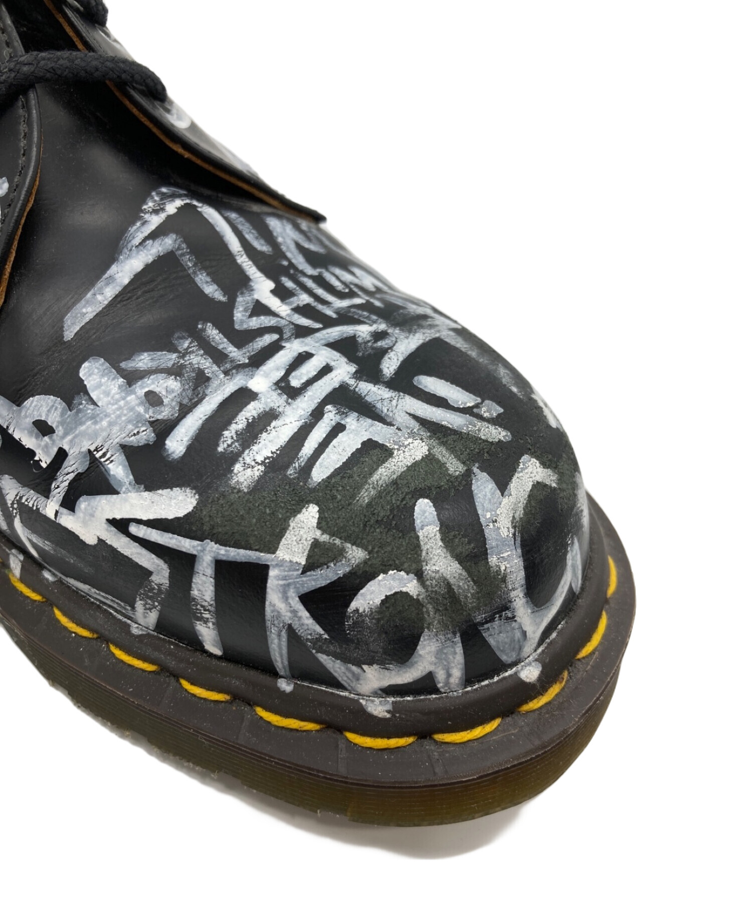 COMME des GARCONS HOMME DEUX (コムデギャルソン オム ドゥ) Dr.Martens (ドクターマーチン)  ペイント3ホールシューズ ブラック サイズ:EU 42