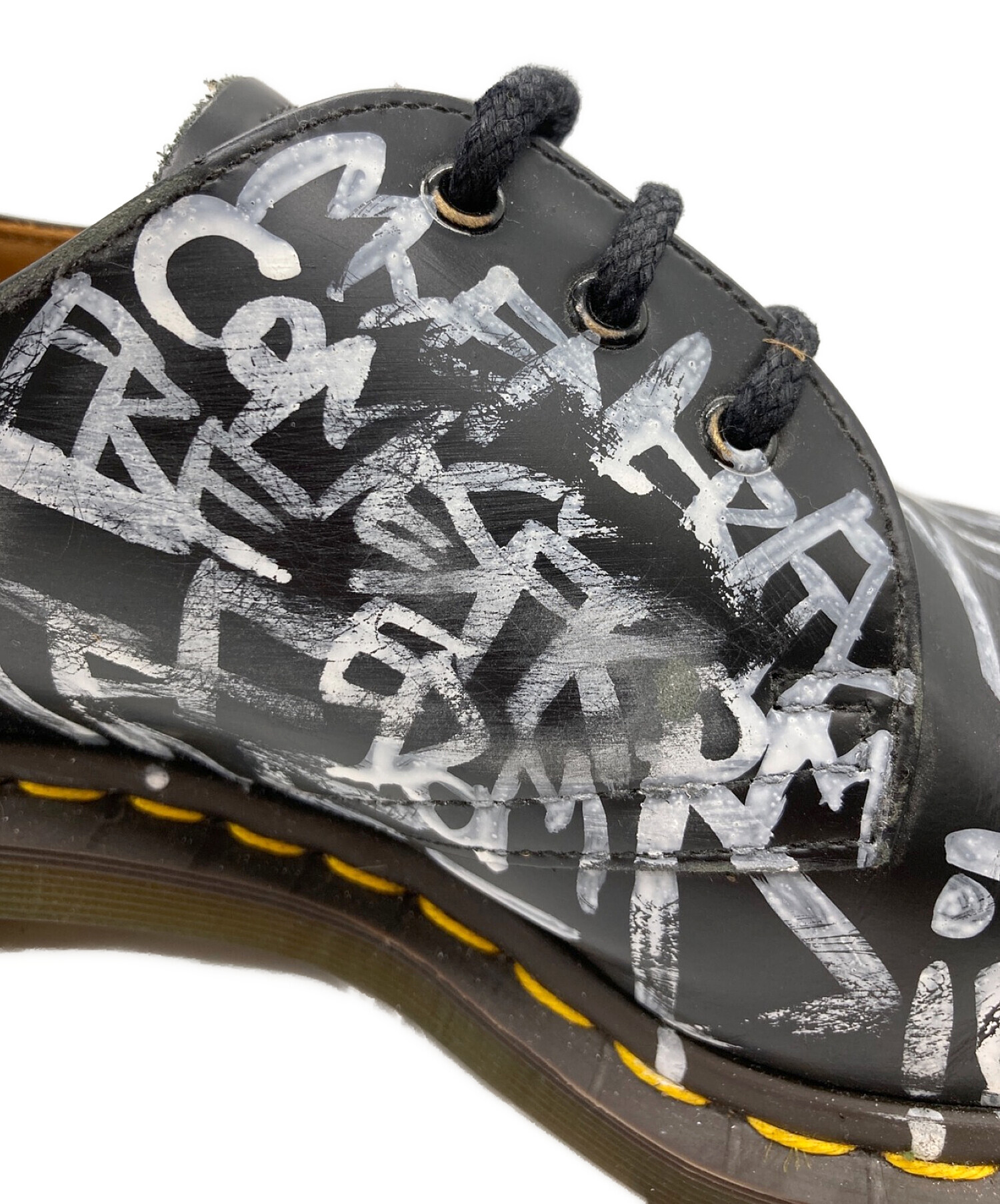 COMME des GARCONS HOMME DEUX (コムデギャルソン オム ドゥ) Dr.Martens (ドクターマーチン)  ペイント3ホールシューズ ブラック サイズ:EU 42