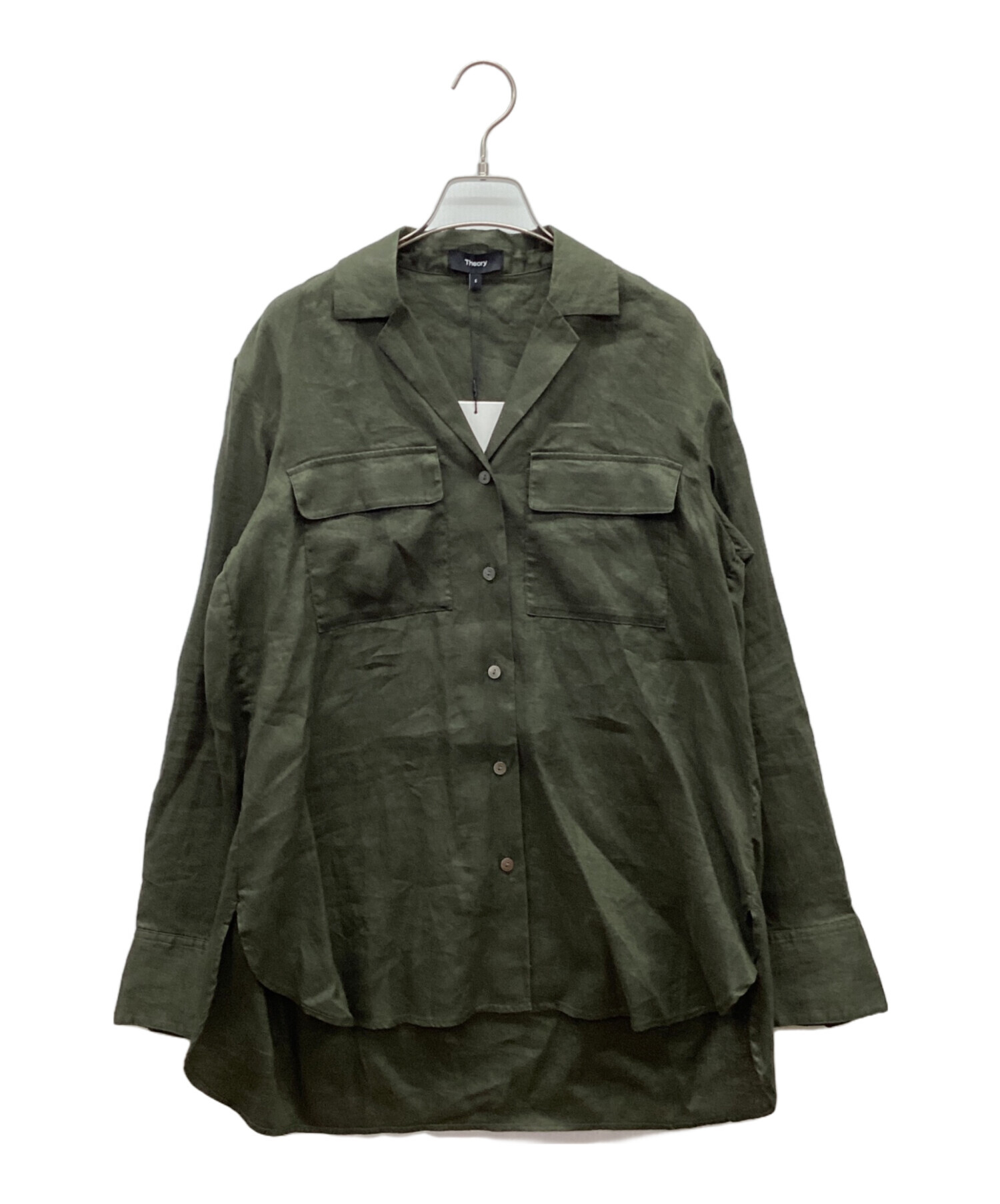 中古・古着通販】theory (セオリー) Relaxed Linen Notch Shirt グリーン サイズ:S 未使用品｜ブランド・古着通販  トレファク公式【TREFAC FASHION】スマホサイト