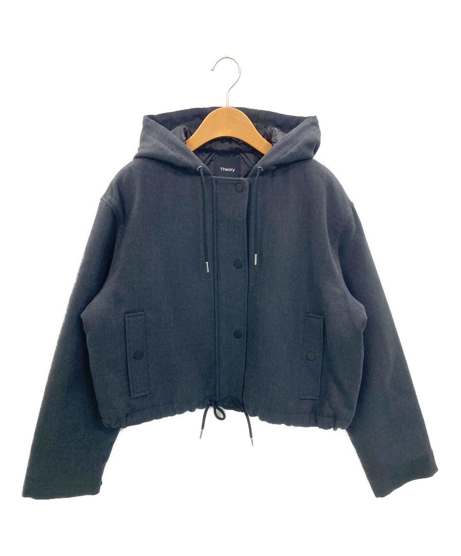 中古・古着通販】theory (セオリー) Double Flannel Cropped Parka グレー サイズ:S｜ブランド・古着通販  トレファク公式【TREFAC FASHION】スマホサイト