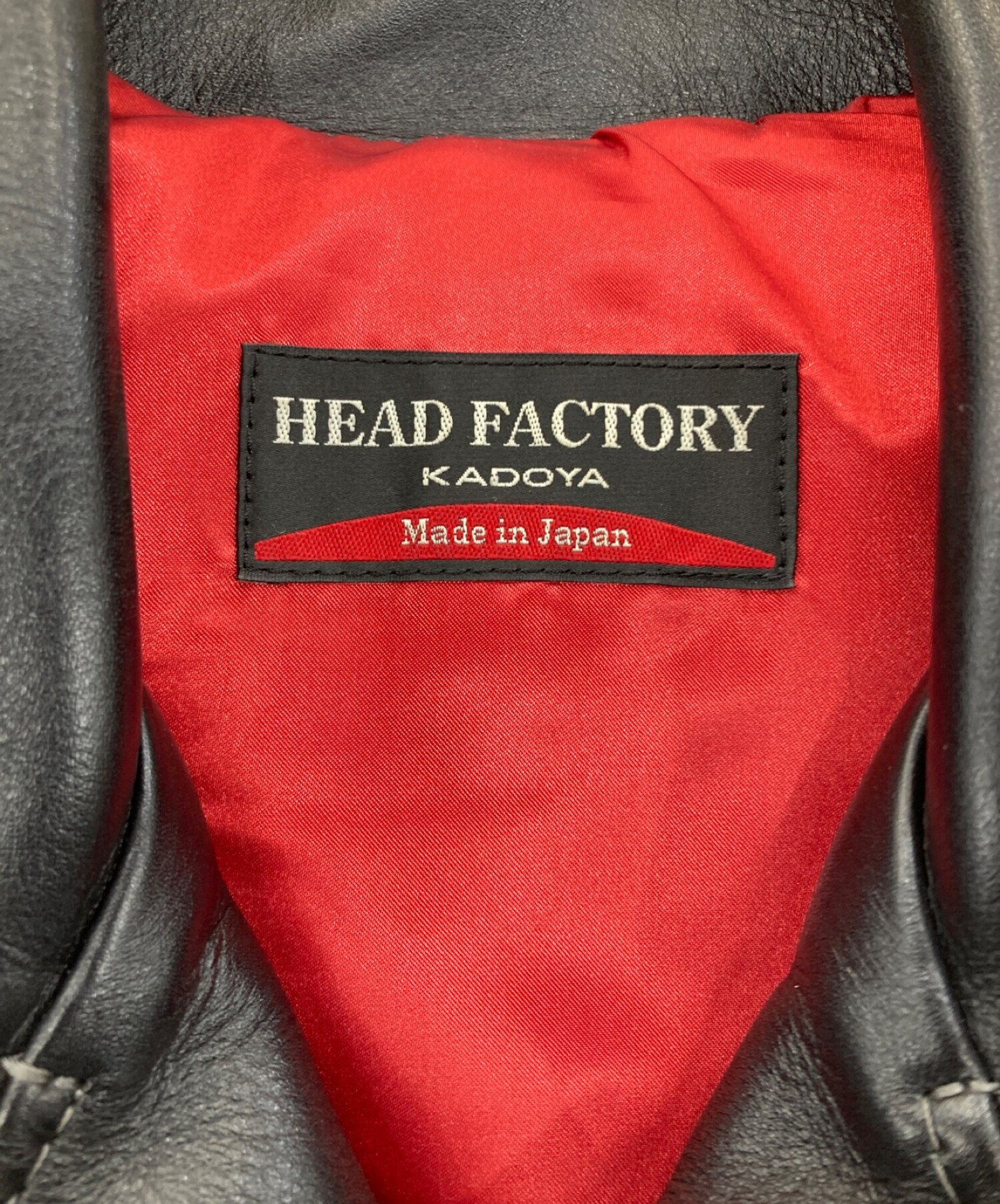 KADOYA HEAD FACTORY (カドヤ ヘッド ファクトリー) レザーダブルライダースジャケット ブラック サイズ:SM（表記なし）参考