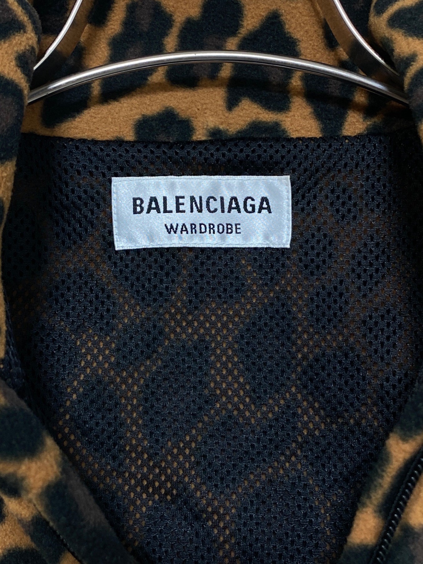 BALENCIAGA (バレンシアガ) レオパードフリースジップアップジャケット ブラウン サイズ:34