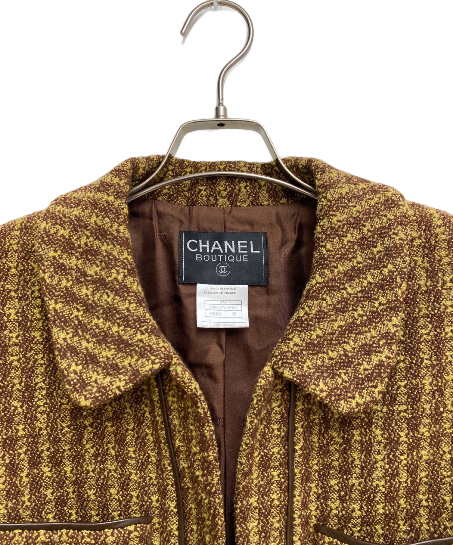 中古・古着通販】CHANEL (シャネル) Tweed Set Up（ツイードセットアップ） ブラウン サイズ:38｜ブランド・古着通販  トレファク公式【TREFAC FASHION】スマホサイト