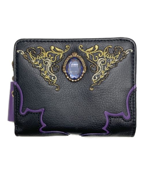 【中古・古着通販】ANNA SUI (アナスイ) 2つ折り財布 ツイステッドワンダーランド ブラック｜ブランド・古着通販 トレファク公式【TREFAC  FASHION】スマホサイト