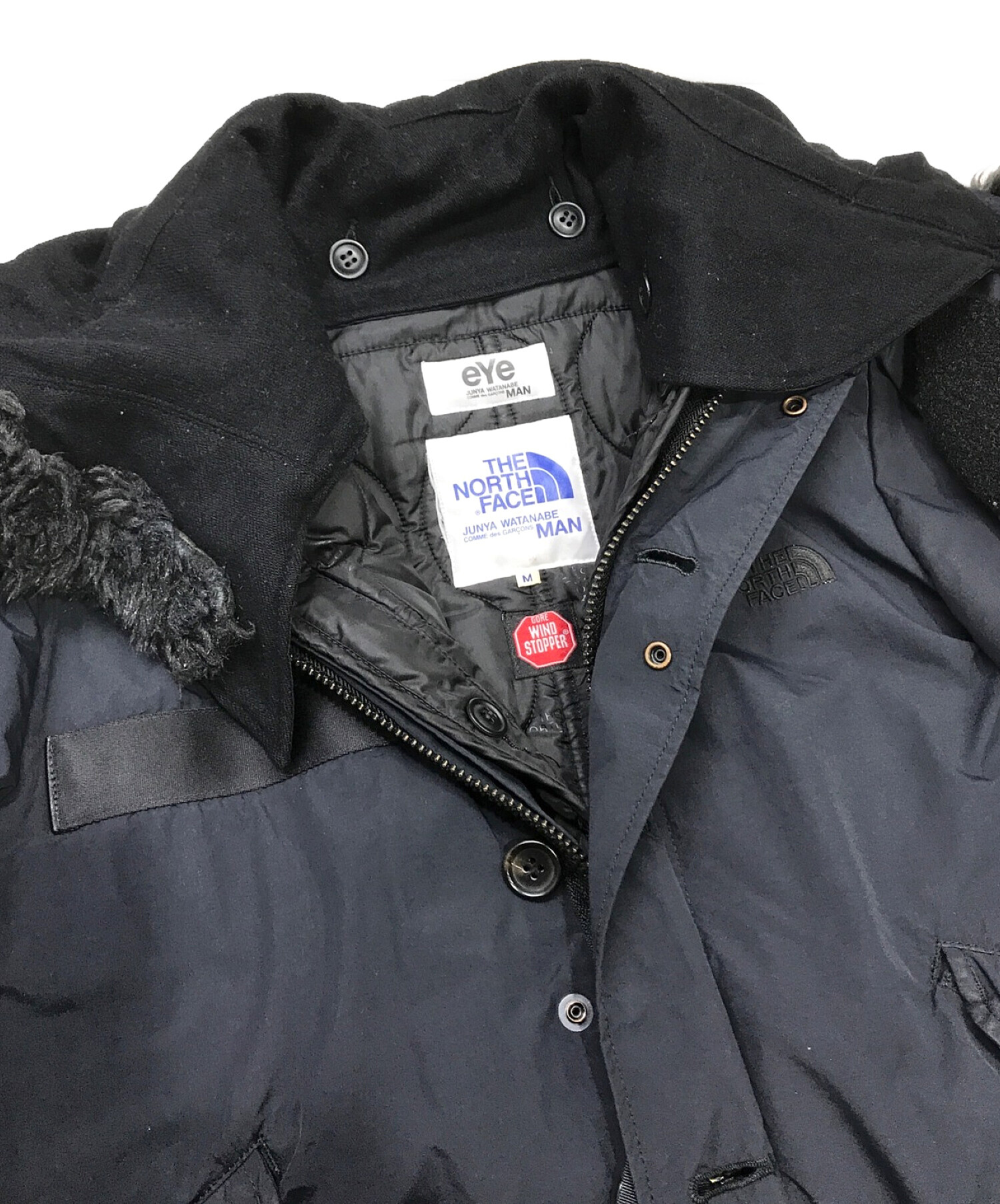 中古・古着通販】eYe COMME des GARCONS JUNYAWATANABE MAN THE NORTH FACE (ザ ノース フェイス)  WIND STOPPERモッズコート ネイビー サイズ:Ｍ｜ブランド・古着通販 トレファク公式【TREFAC FASHION】スマホサイト