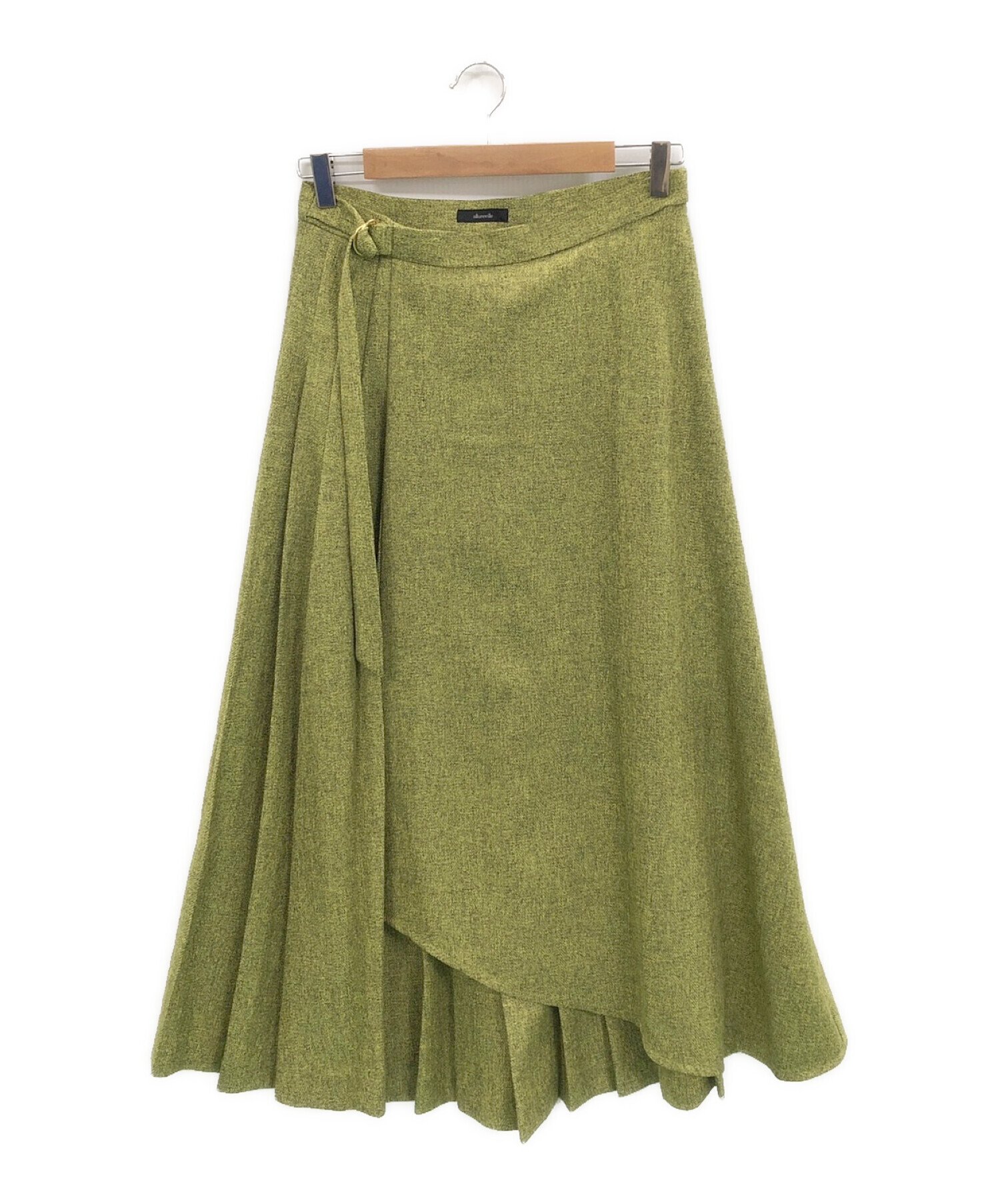 allureville (アルアバイル) レイヤードプリーツフレアスカート 黄緑 サイズ:2
