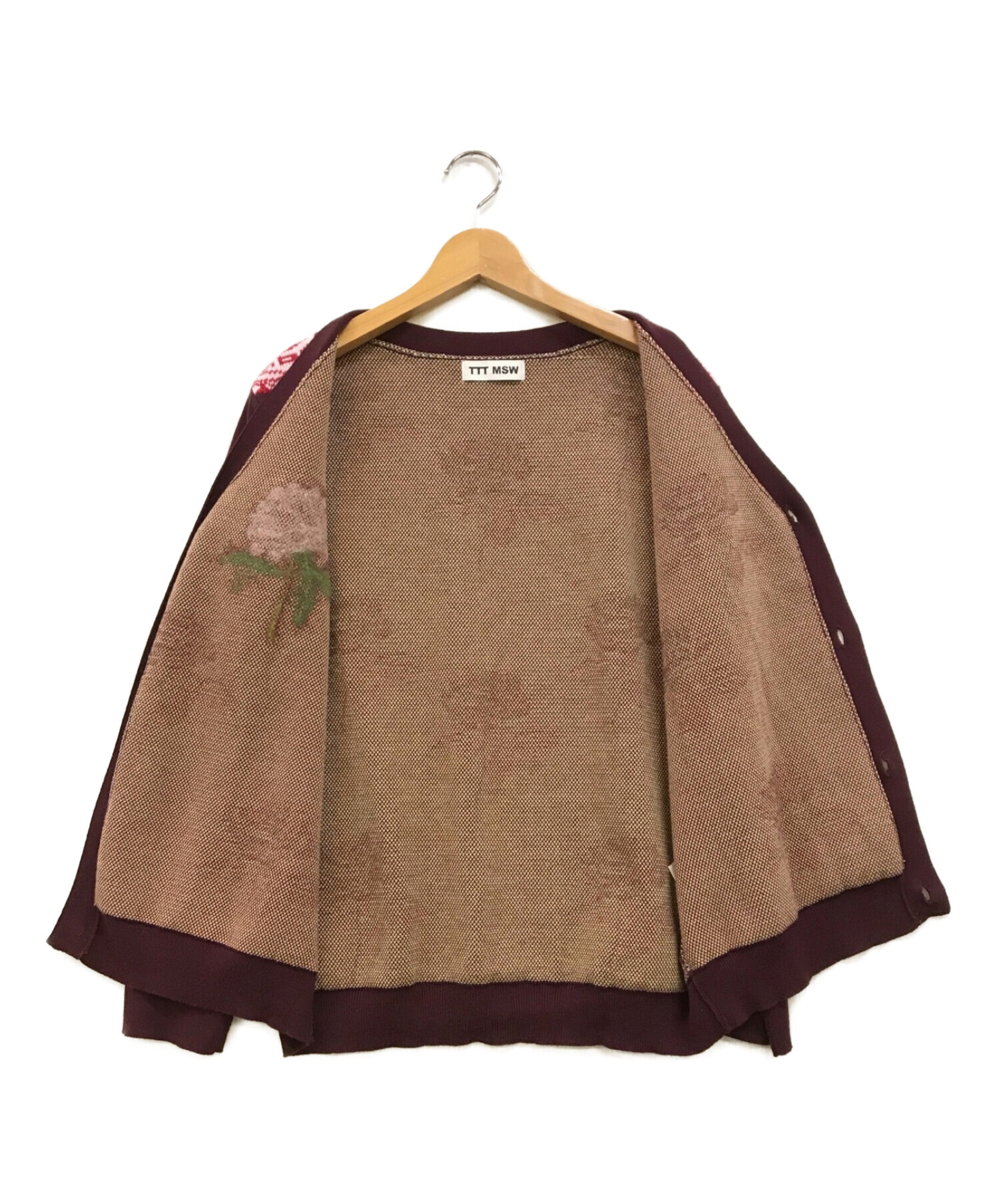 中古・古着通販】TTT MSW (ティー) Rose Jacquard Knit Cardigan