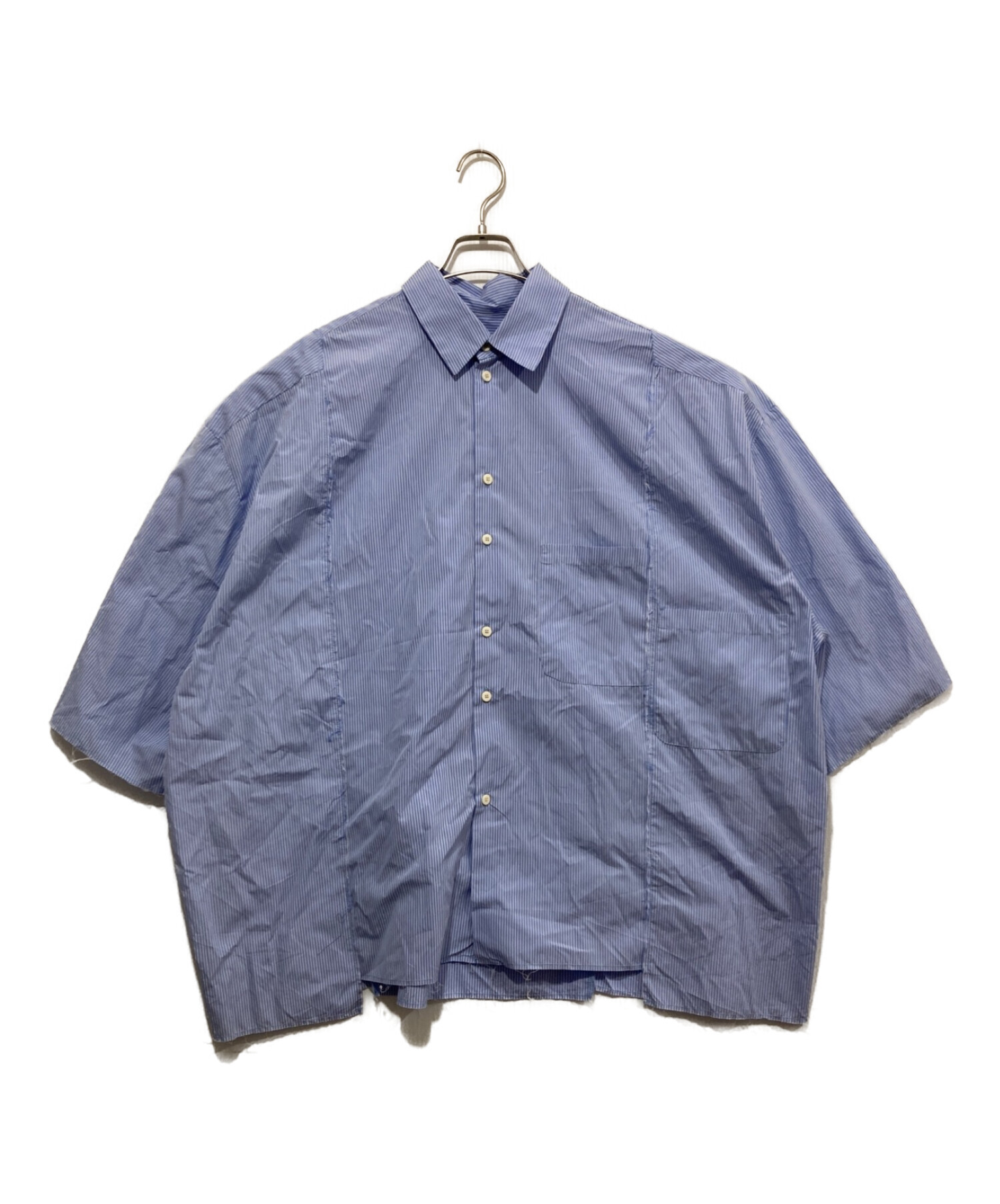 CAMIEL FORTGENS (カミエルフォートヘンス) RESEARCH DOUBLE SHIRT SHIRT ブルー×ホワイト サイズ:S