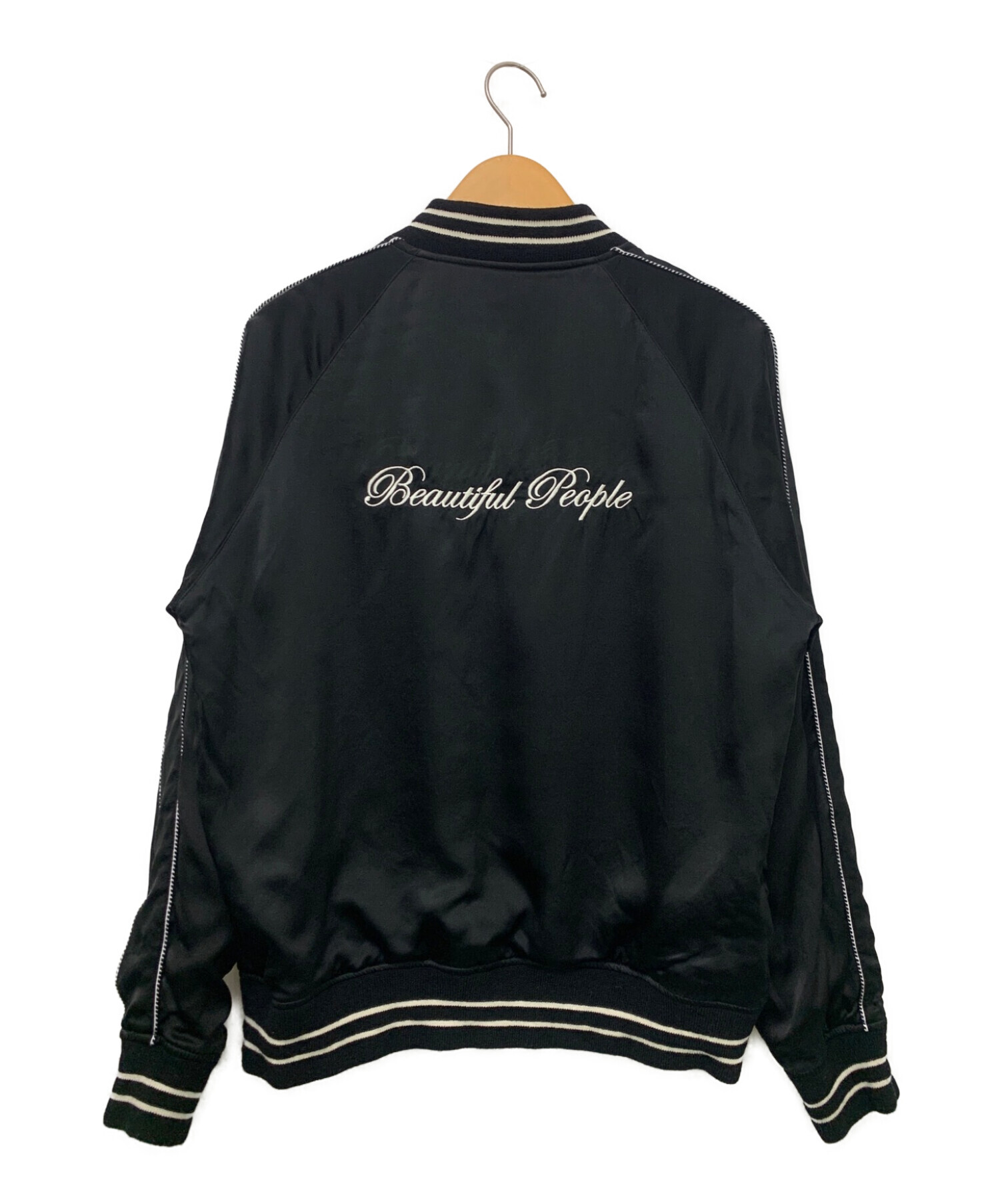 beautiful people (ビューティフルピープル) silk satin landscape embroidery souvenir  jacket ブラック サイズ:190