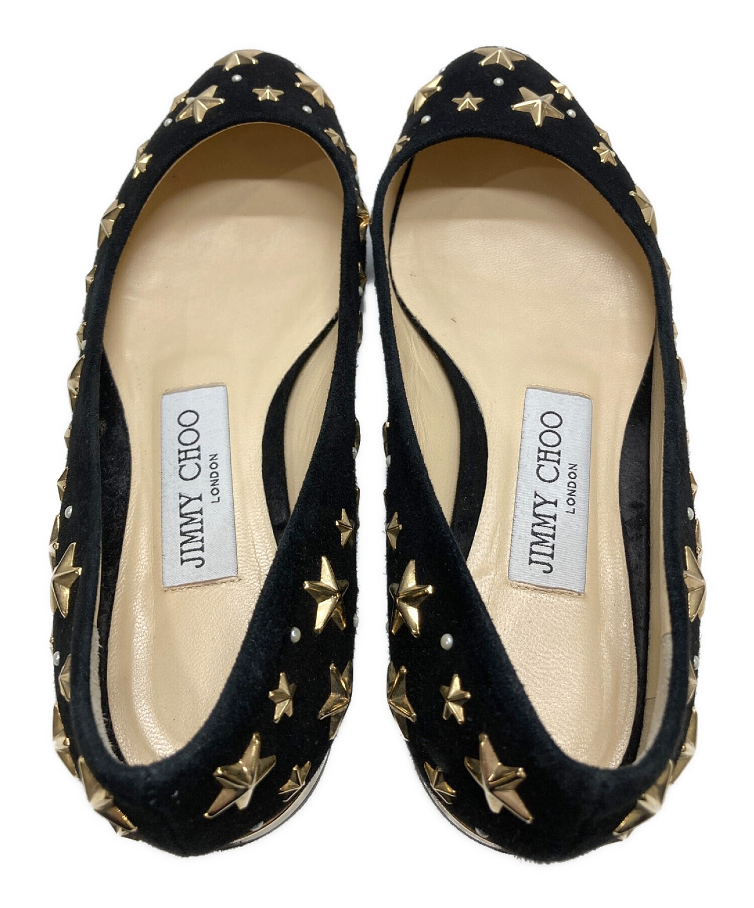 中古・古着通販】JIMMY CHOO (ジミーチュウ) スタッズフラットシューズ