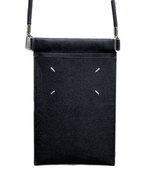 Maison Margiela◇PHONE NECK POUCH ショルダーバッグ レザー BLK