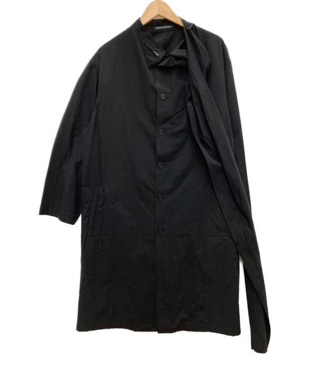 中古・古着通販】yohji yamamoto+Noir (ヨウジヤマモトプリュスノアール) 変形ストールデザインコート ブラック  サイズ:1｜ブランド・古着通販 トレファク公式【TREFAC FASHION】スマホサイト