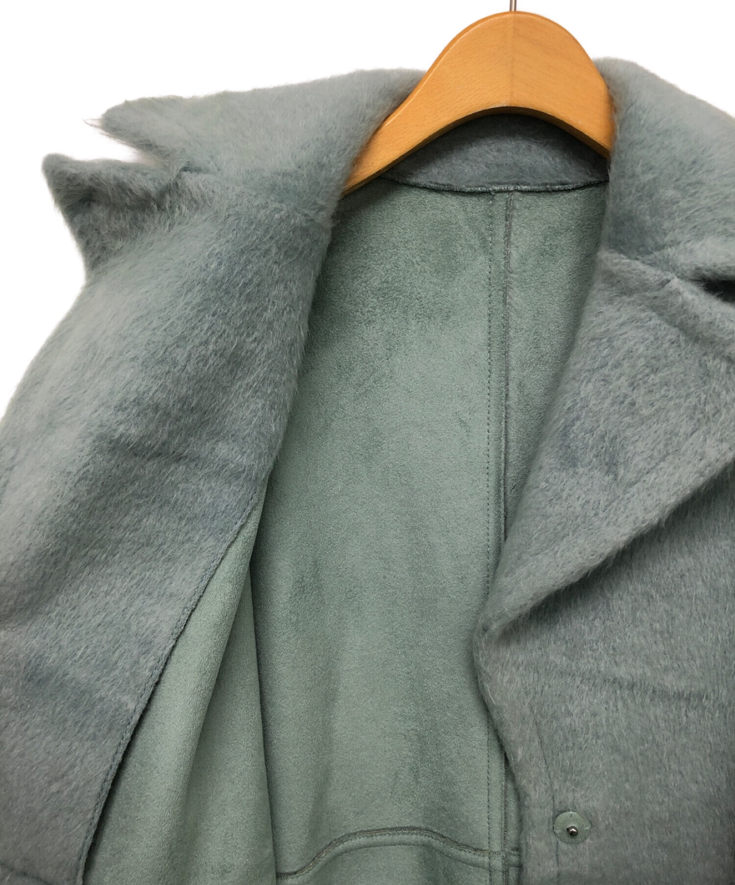 中古・古着通販】Ameri (アメリ) BLANKET LIKE FAKE MOUTON COAT ライトグリーン サイズ:-｜ブランド・古着通販  トレファク公式【TREFAC FASHION】スマホサイト