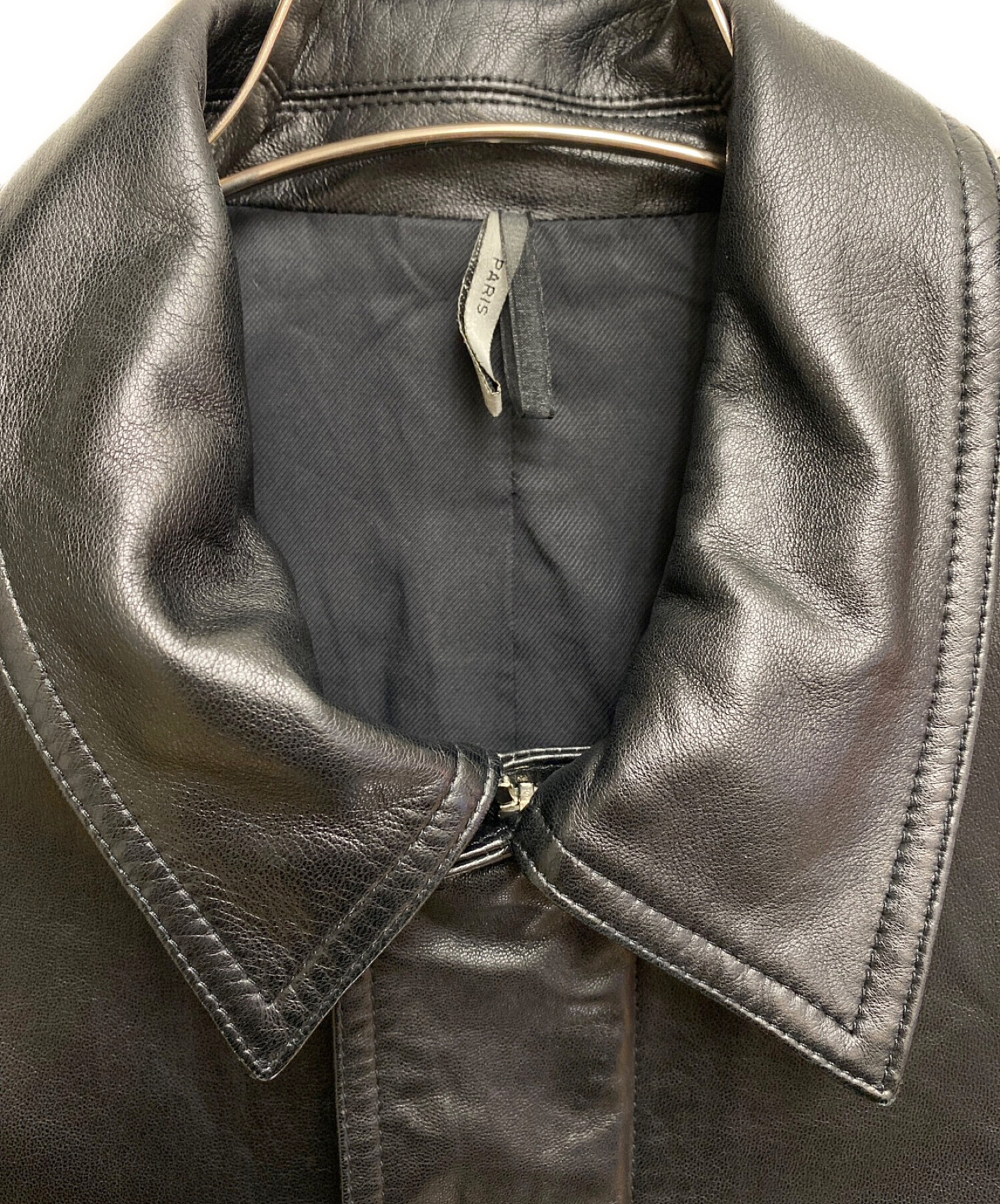 Dior Homme (ディオール オム) ラムレザージャケット ブラック サイズ:44
