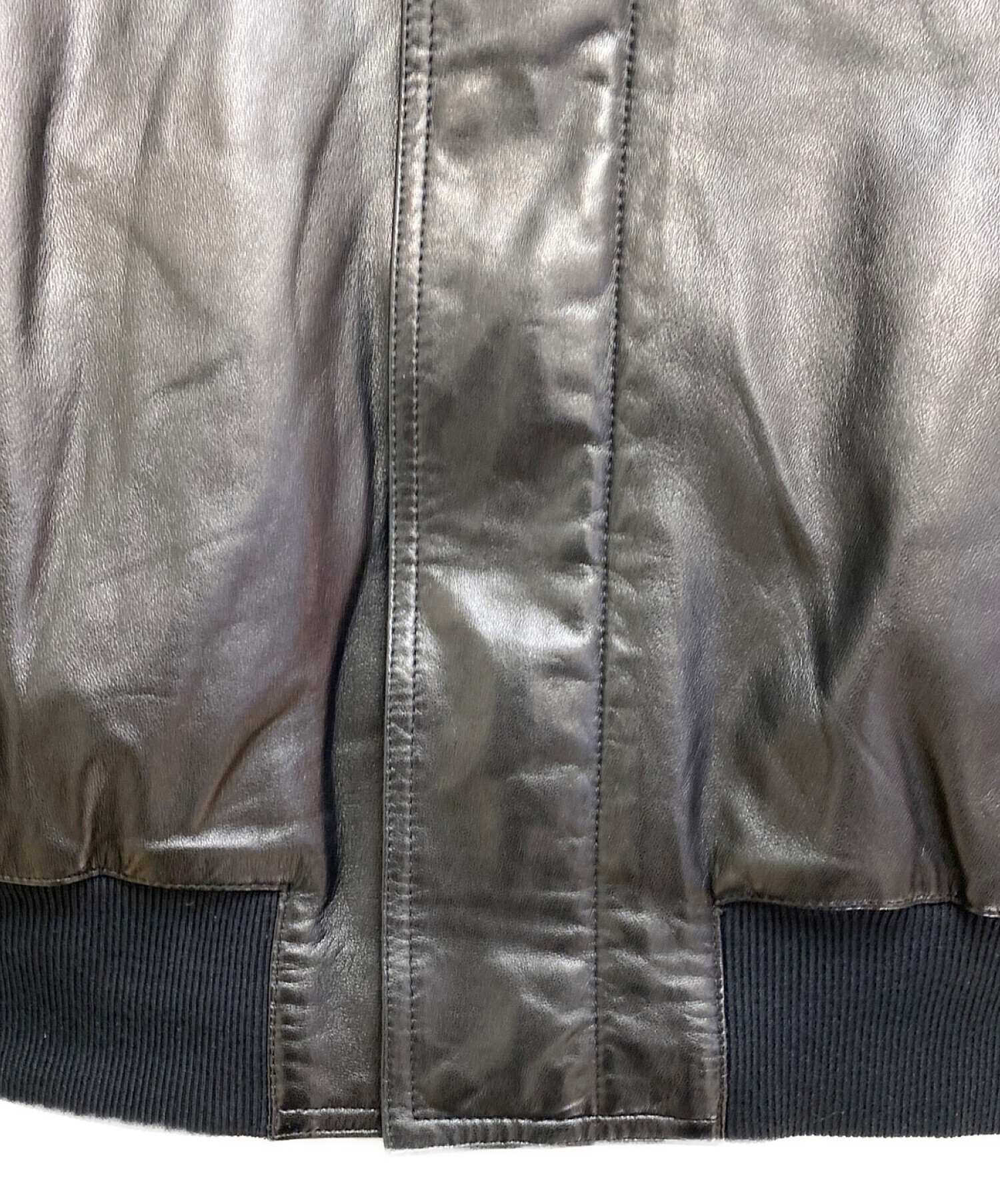Dior Homme (ディオール オム) ラムレザージャケット ブラック サイズ:44