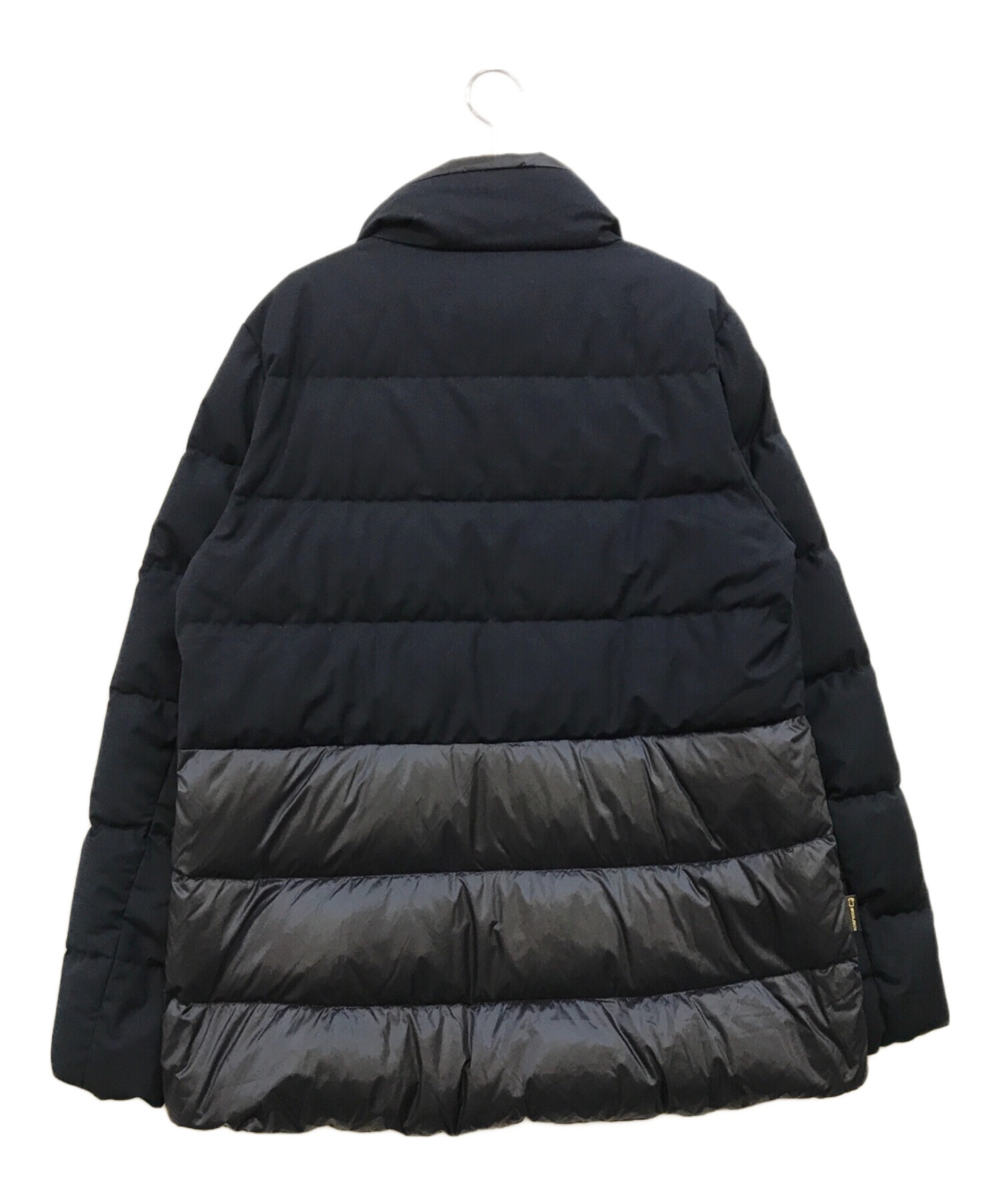 中古】ウールリッチ WOOLRICH ウールポリエステル チェック シャツジャケット ダウンジャケット まる ネイビーxグレー【サイズ