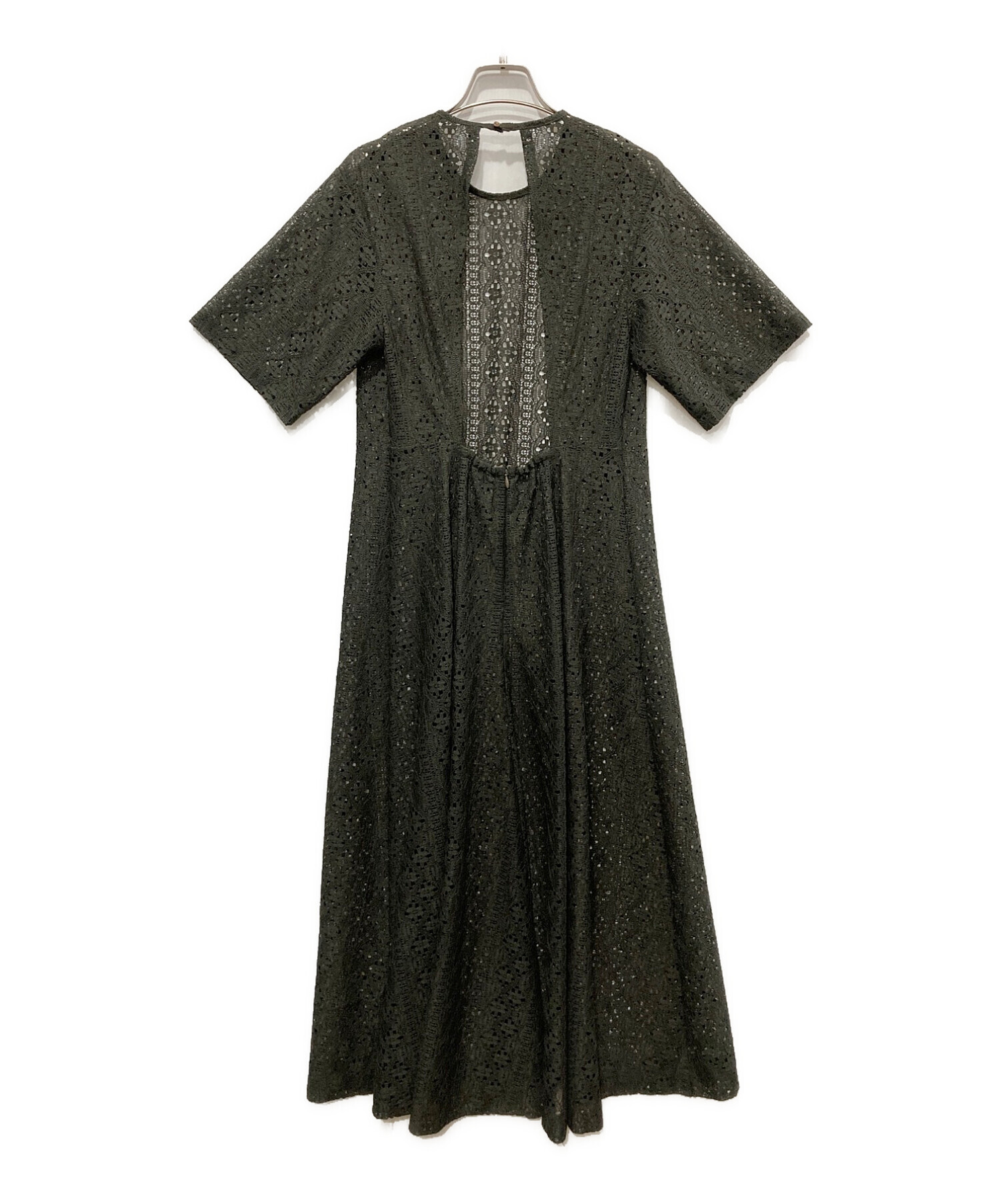 中古・古着通販】Uhr (ウーア) Back Open Lace Dress/バックオープンレースドレス グリーン サイズ:36｜ブランド・古着通販  トレファク公式【TREFAC FASHION】スマホサイト