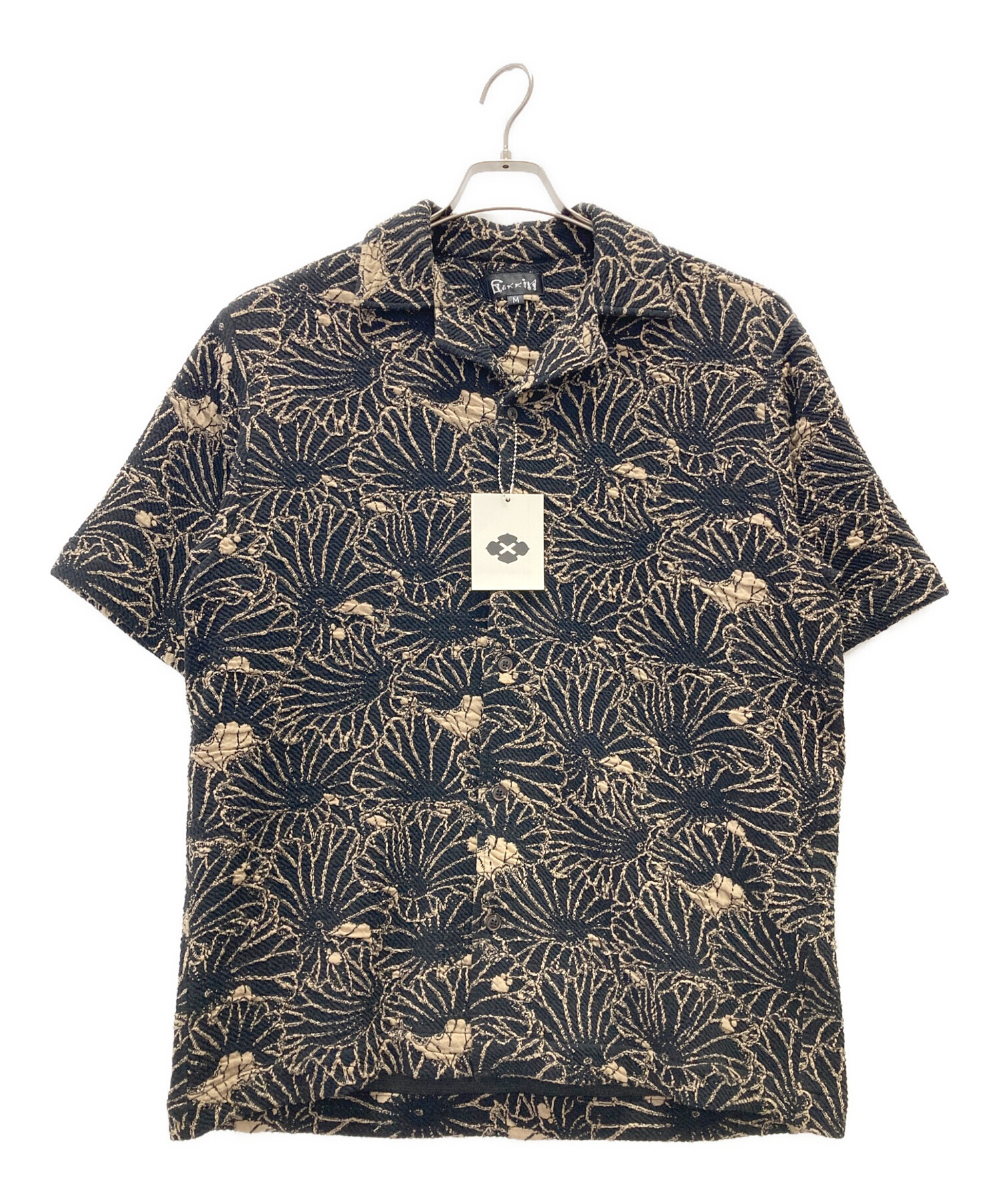 中古・古着通販】GAKKIN (ガッキン) JACQUARD LOTUS LEAVES S／S SHIRT ブラック サイズ:M｜ブランド・古着通販  トレファク公式【TREFAC FASHION】スマホサイト