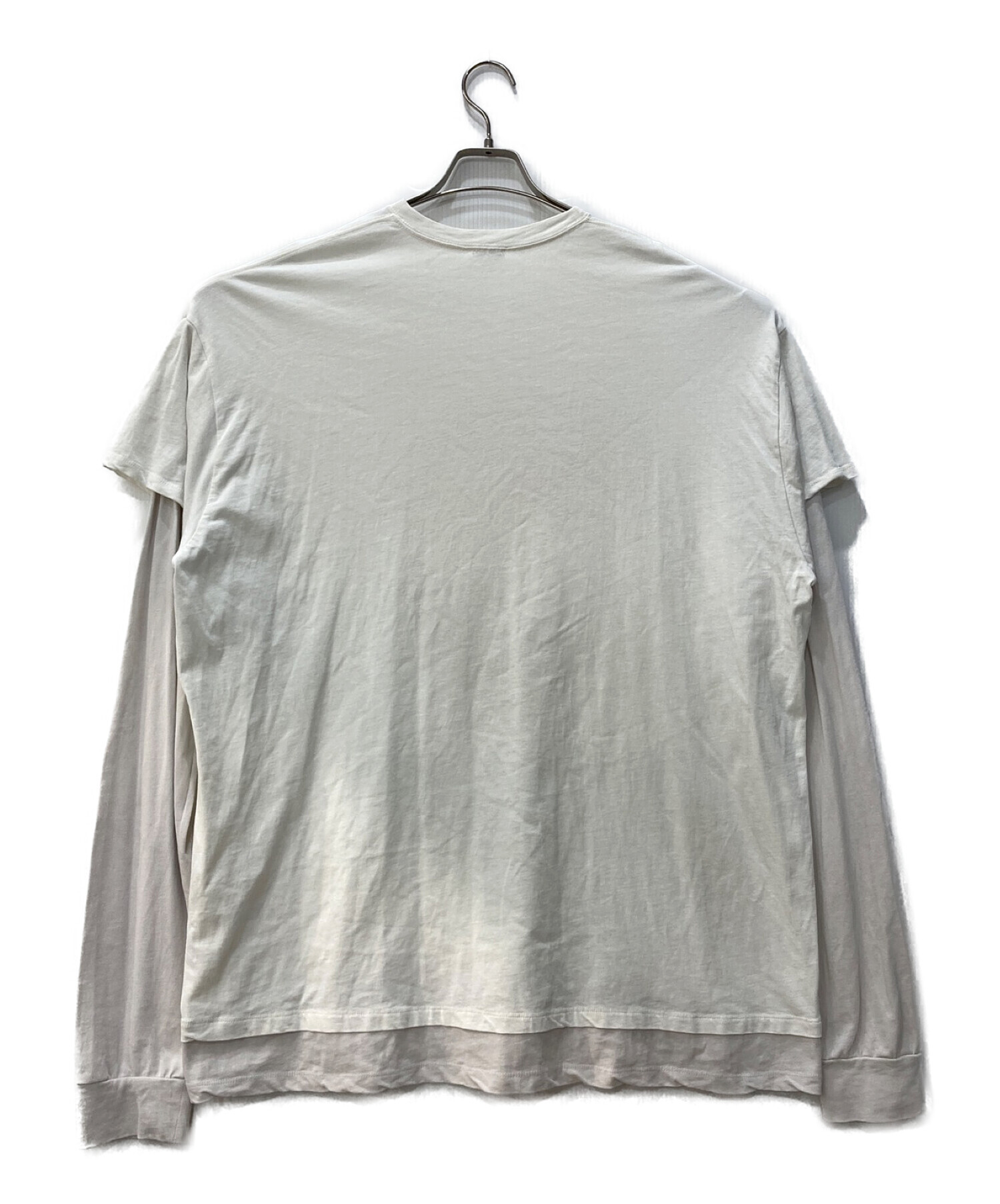 SEA (シー) Tシャツ コットンバイカラー4XLレイヤードグラフィックロングスリーブTEEシャツ 110721121 ホワイト サイズ:FREE
