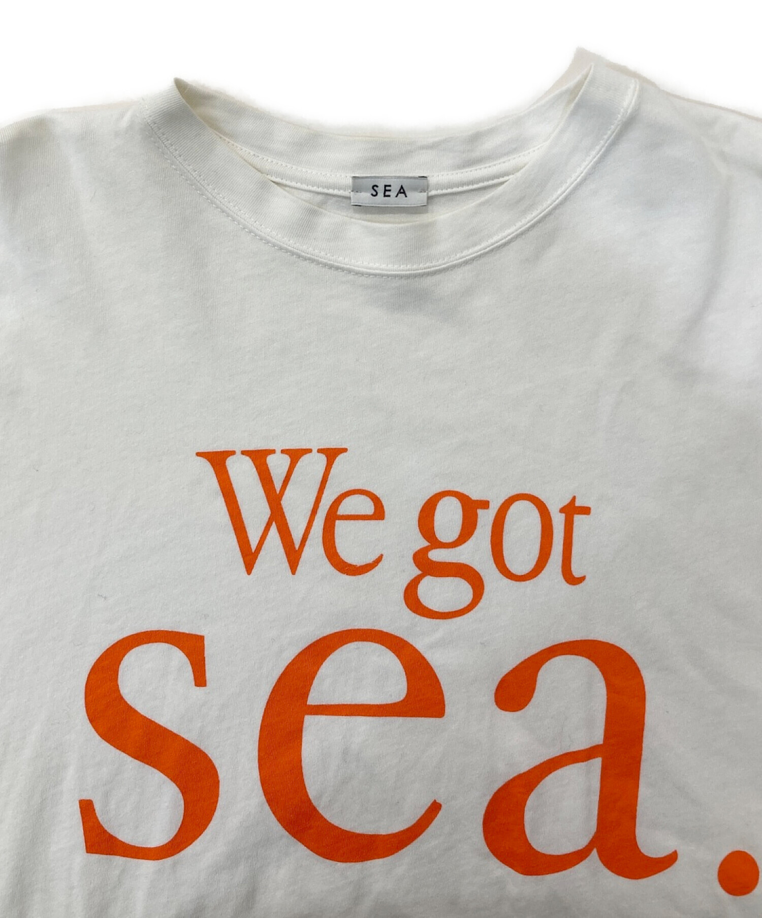 SEA (シー) Tシャツ コットンバイカラー4XLレイヤードグラフィックロングスリーブTEEシャツ 110721121 ホワイト サイズ:FREE