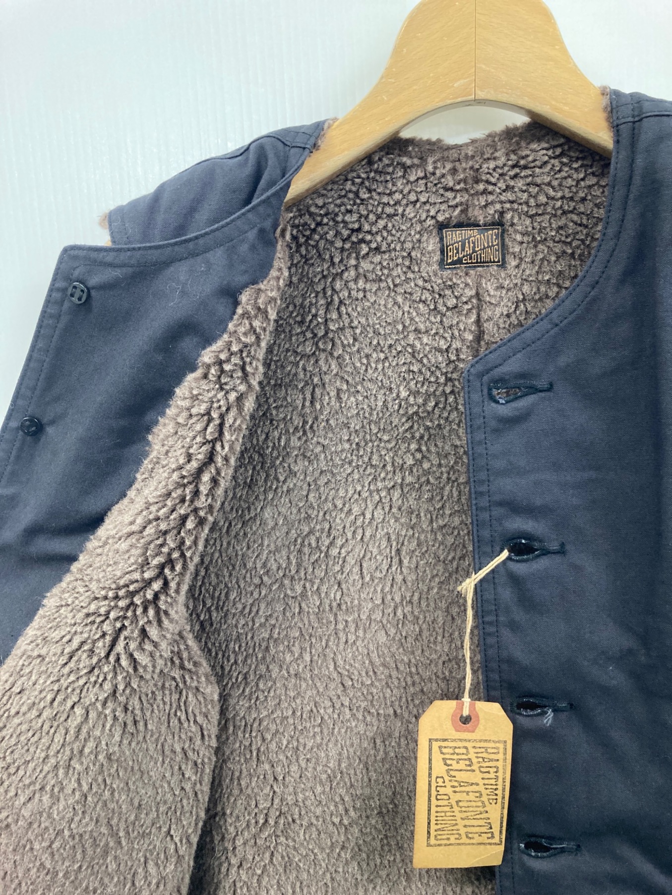 BELAFONTE (ベラフォンテ) RAGTIME CIVILIAN DECK VEST ALPACA CANVAS ブラック サイズ:SMALL