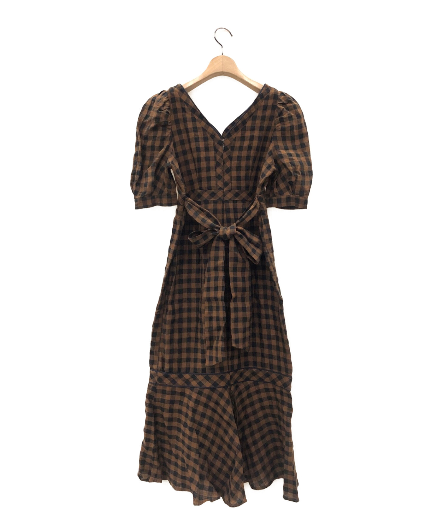 Istres Linen Mermaid Dress(Brown/S) - ワンピース