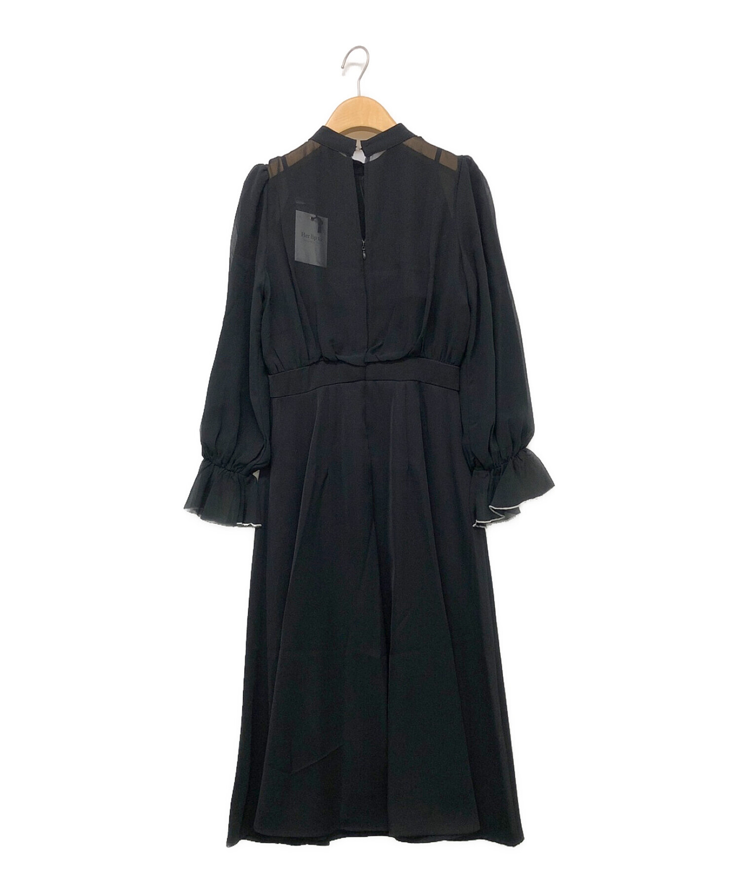 HER LIP TO (ハーリップトゥ) Modern Classic Ruffled Dress ブラック サイズ:S