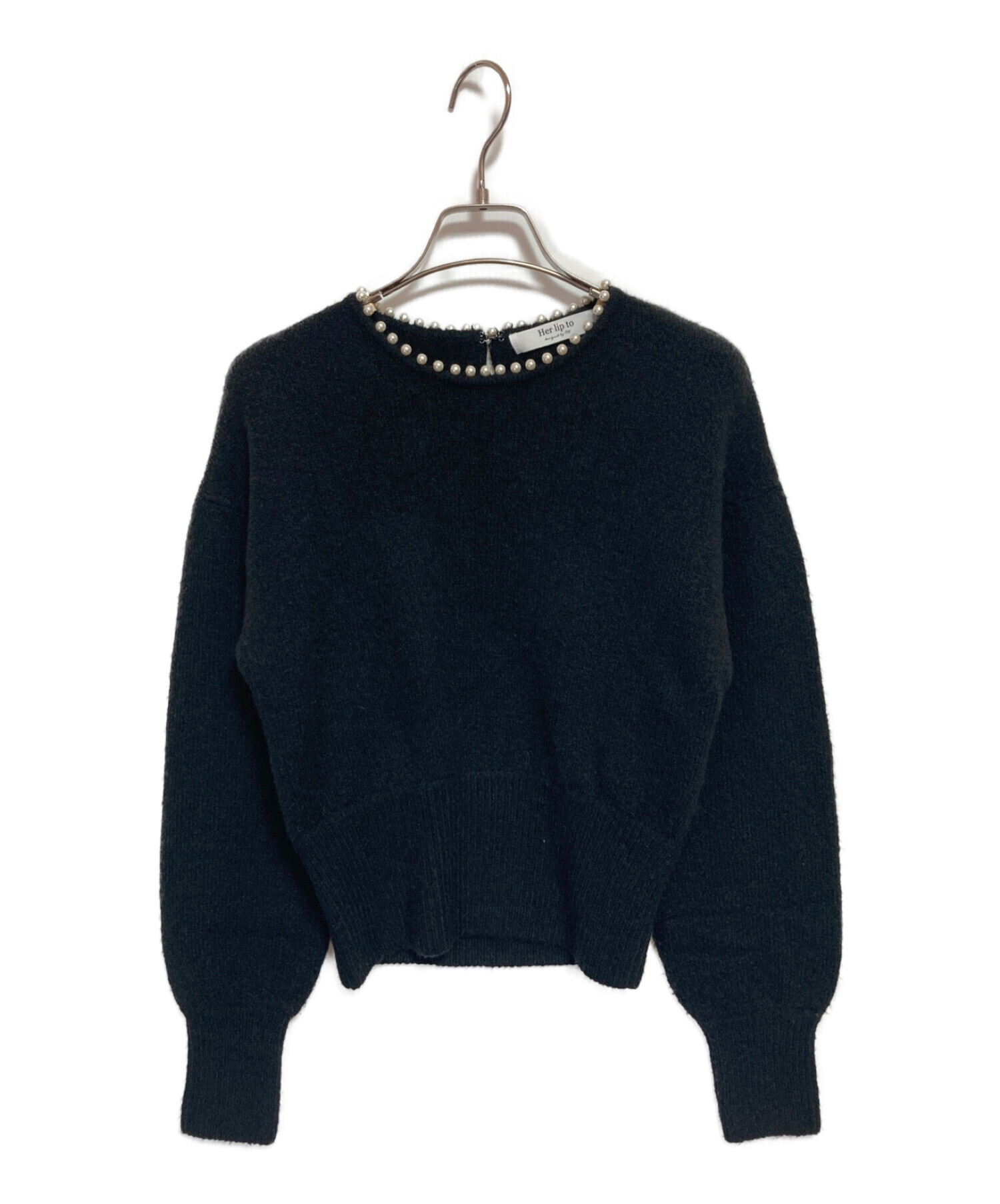 肩幅約51センチHER LIP TO Pearl Necklace Knit Pullover - www