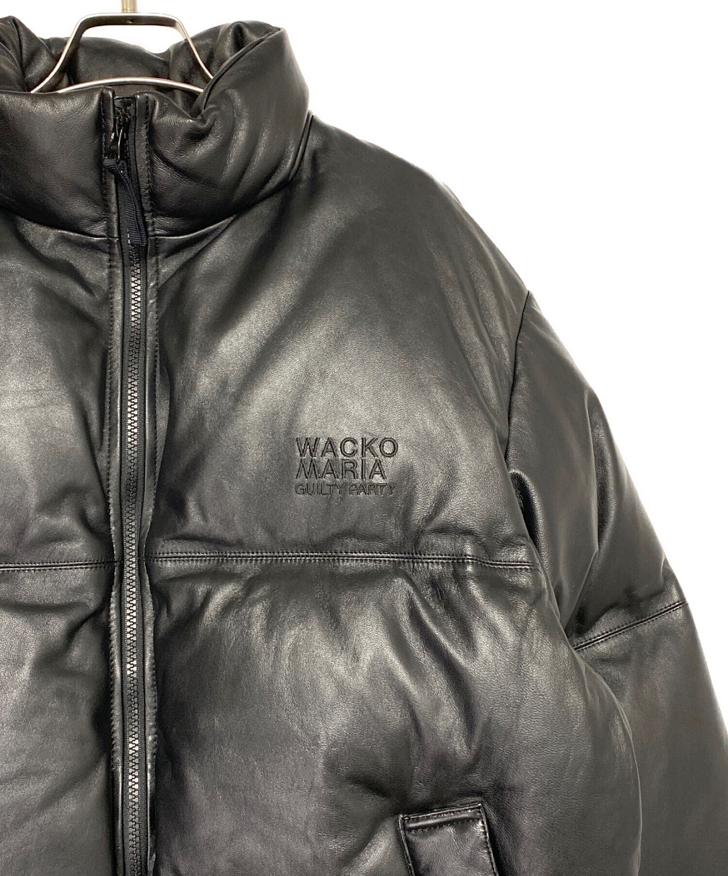 中古・古着通販】WACKO MARIA (ワコマリア) LEATHER DOWN JACKET -B- ブラック サイズ:S 未使用品｜ブランド・古着通販  トレファク公式【TREFAC FASHION】スマホサイト