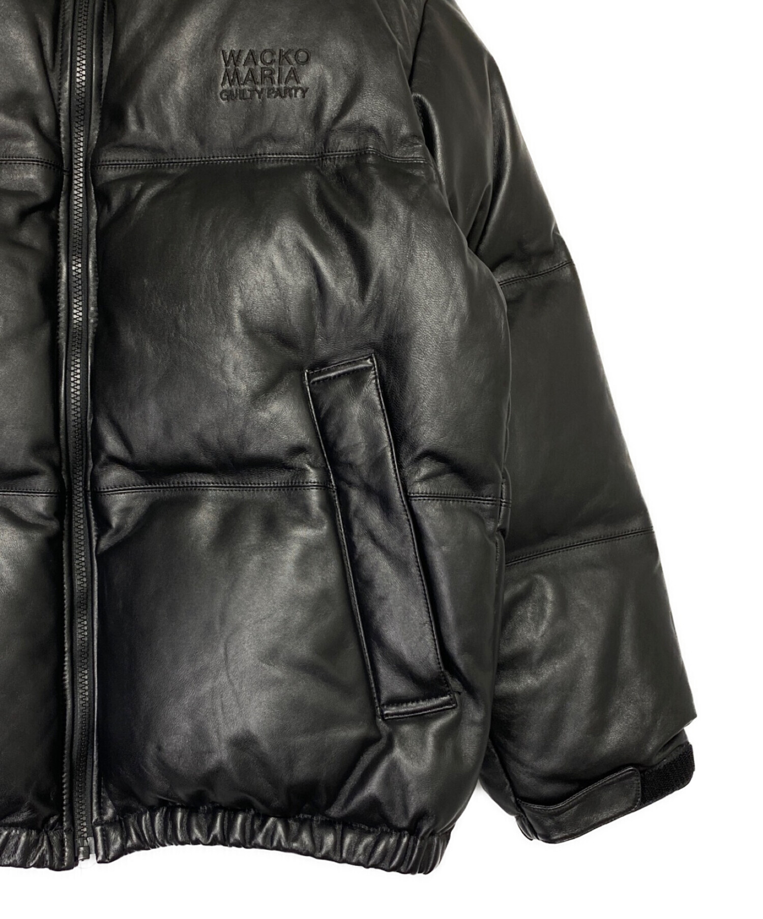 中古・古着通販】WACKO MARIA (ワコマリア) LEATHER DOWN JACKET -B- ブラック サイズ:S 未使用品｜ブランド・古着通販  トレファク公式【TREFAC FASHION】スマホサイト