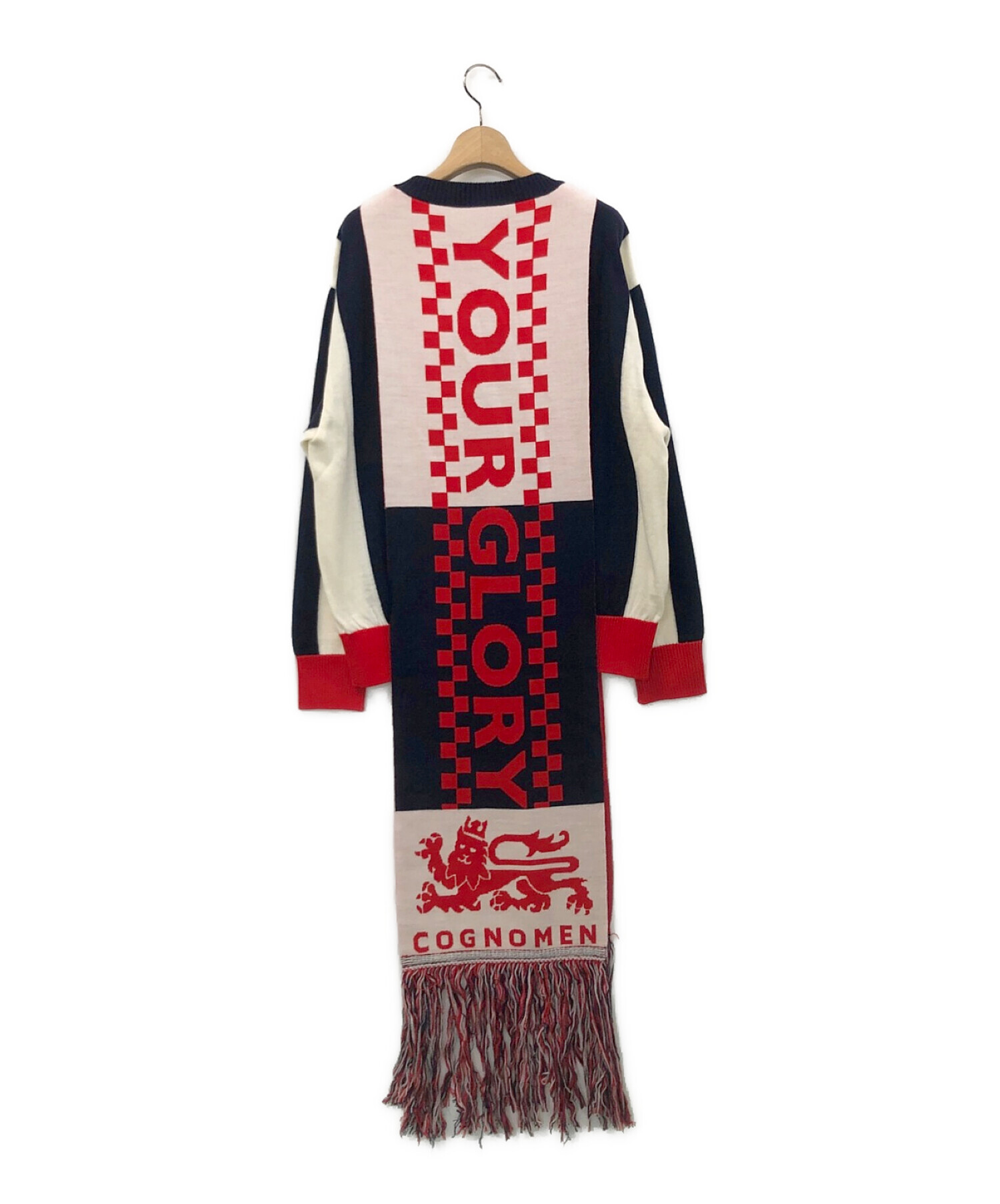 中古・古着通販】COGNOMEN (コグノーメン) FOOTBALL SCARF KNIT レッド