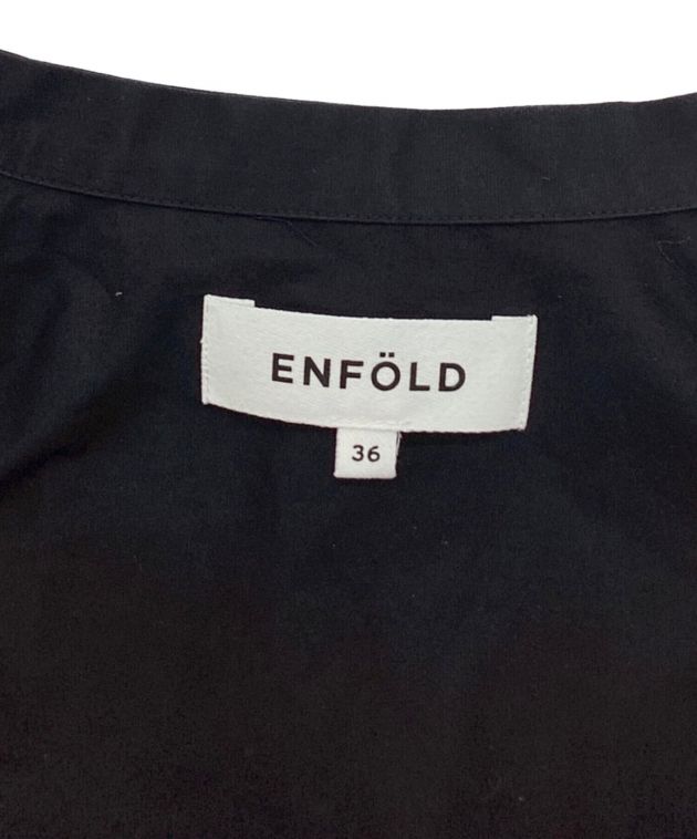 ENFOLD (エンフォルド) SOMELOS レイヤーシャツ ワンピース ブラック サイズ:36