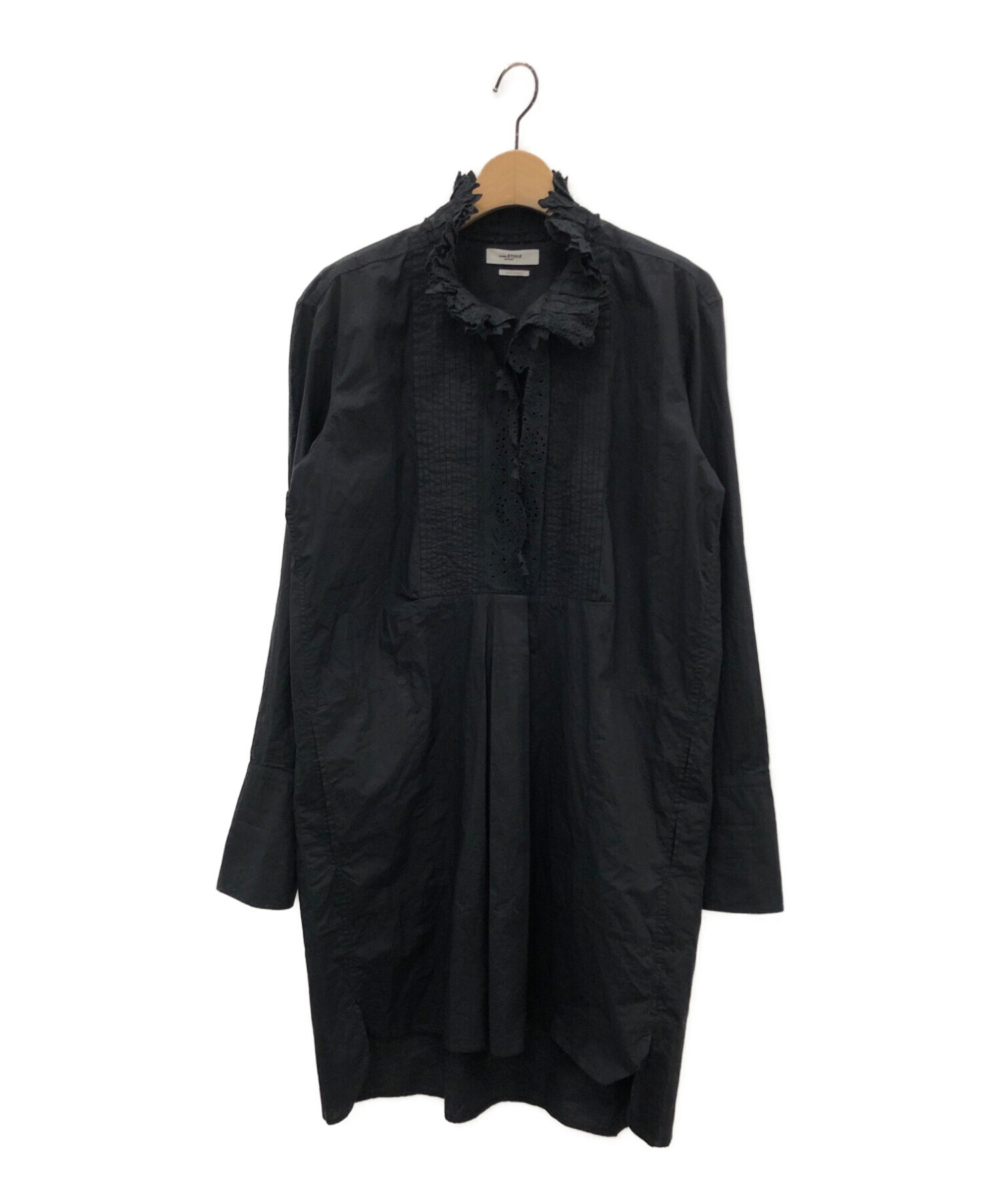 ISABEL MARANT ETOILE (イザベルマランエトワール) CABORA EMBROIDED SHIRT-DRESS ブラック サイズ:36