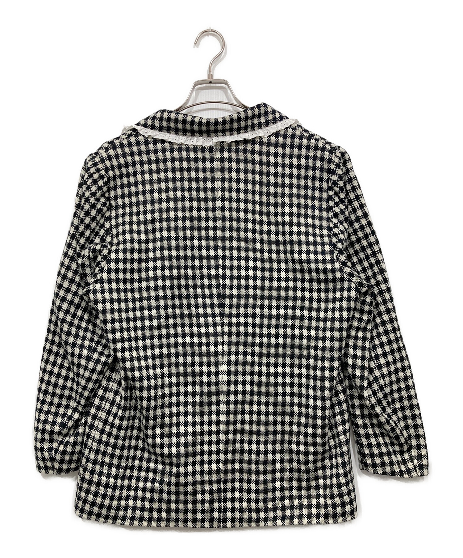 中古・古着通販】epine (エピヌ) lace check knit jacket ブラック サイズ:FREE｜ブランド・古着通販  トレファク公式【TREFAC FASHION】スマホサイト