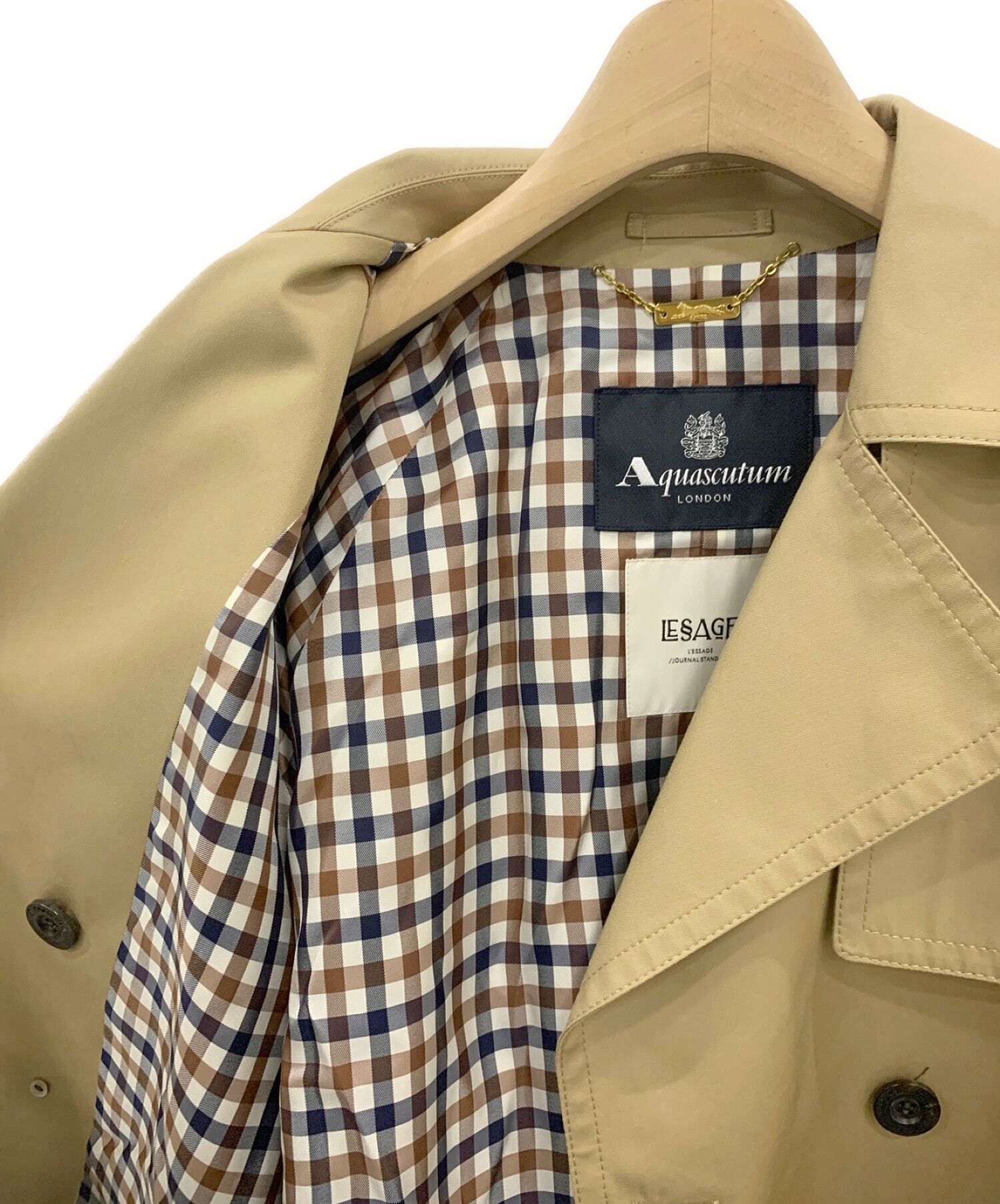 Aquascutum (アクアスキュータム) journal standard L'essage (ジャーナルスタンダード レサージュ)  別注LESSAGEショートトレンチコート ベージュ サイズ:-