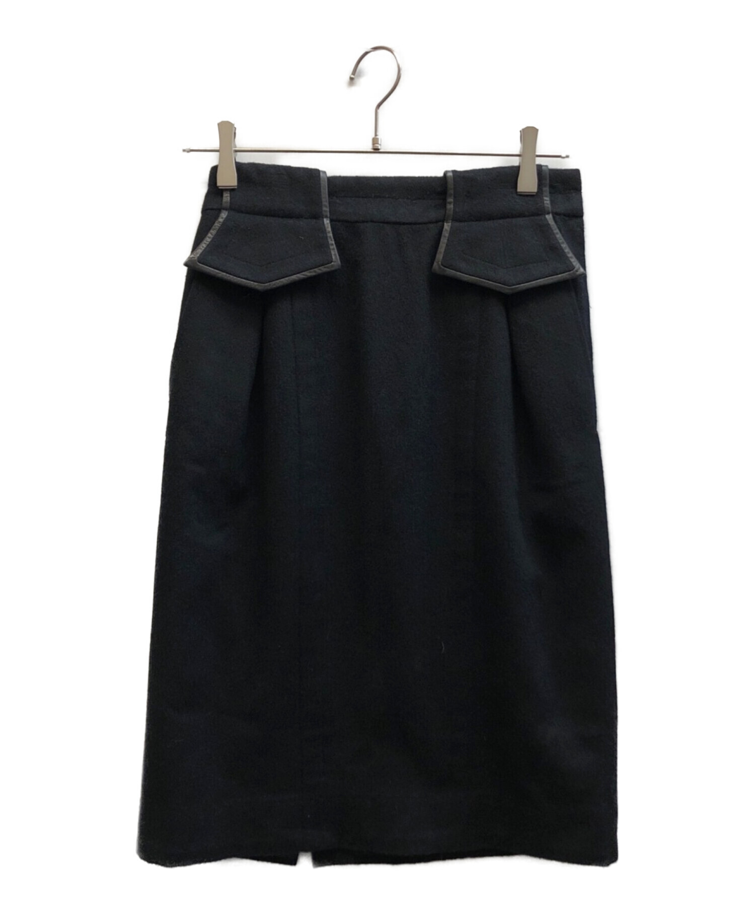 HERMES (エルメス) ウールスカート ブラック サイズ:40