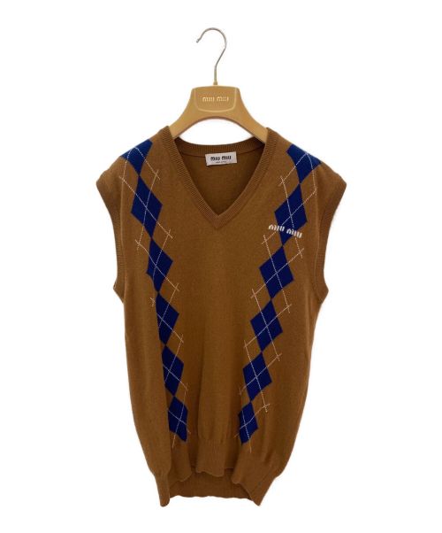 中古・古着通販】MIU MIU (ミュウミュウ) Caramel Intarsia Cashmere 