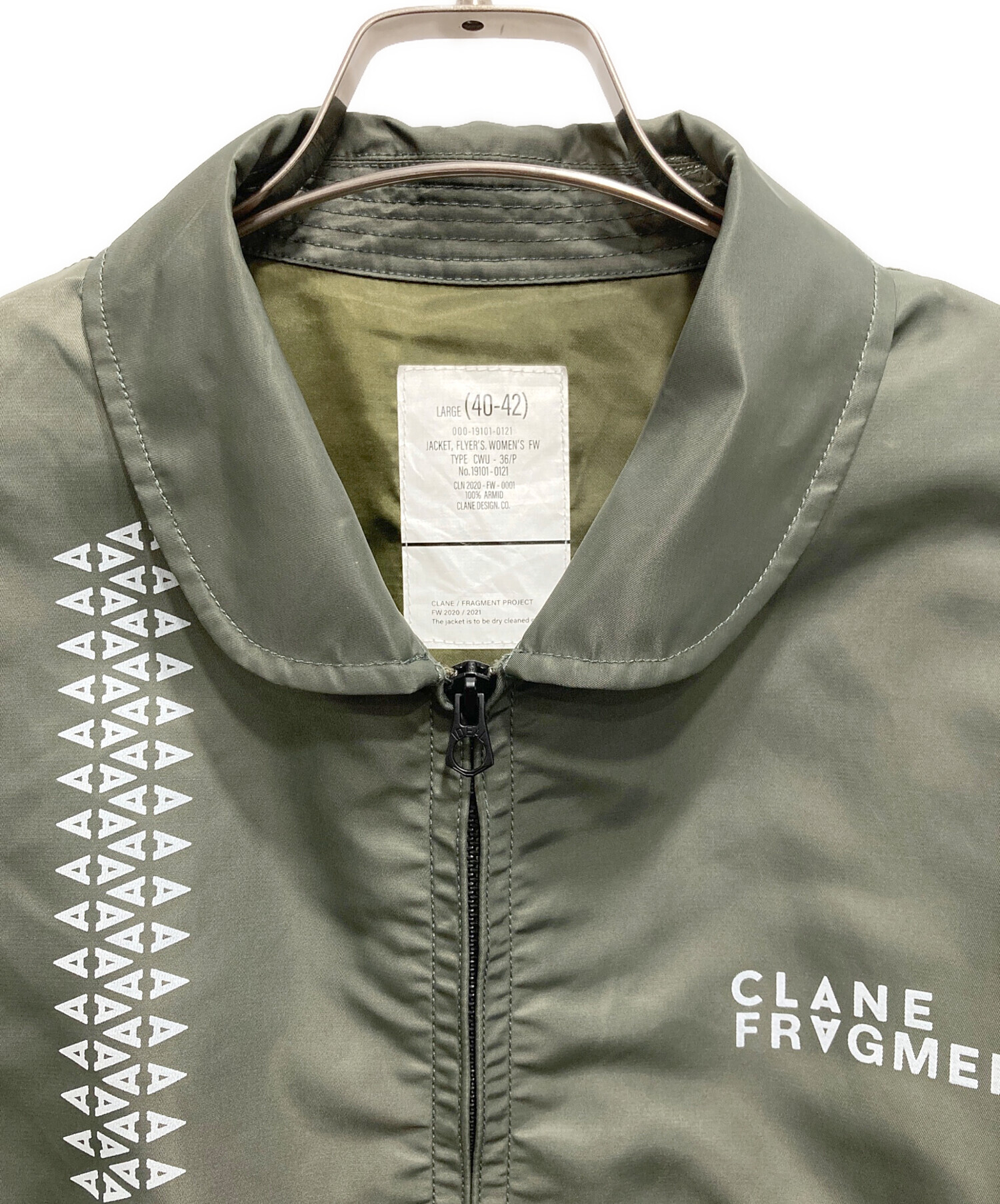 CLANE (クラネ) FRAGMENT DESIGN (フラグメントデザイン) MA-1ジャケット オリーブ サイズ:L