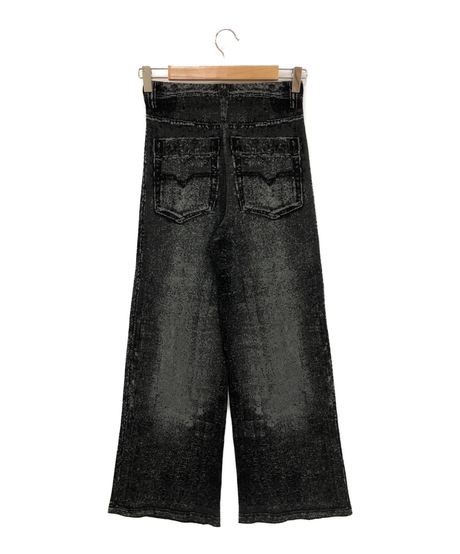 NOUNLESS (ナウンレス) DENIM LIKE KNIT PANTS ブラック サイズ:1