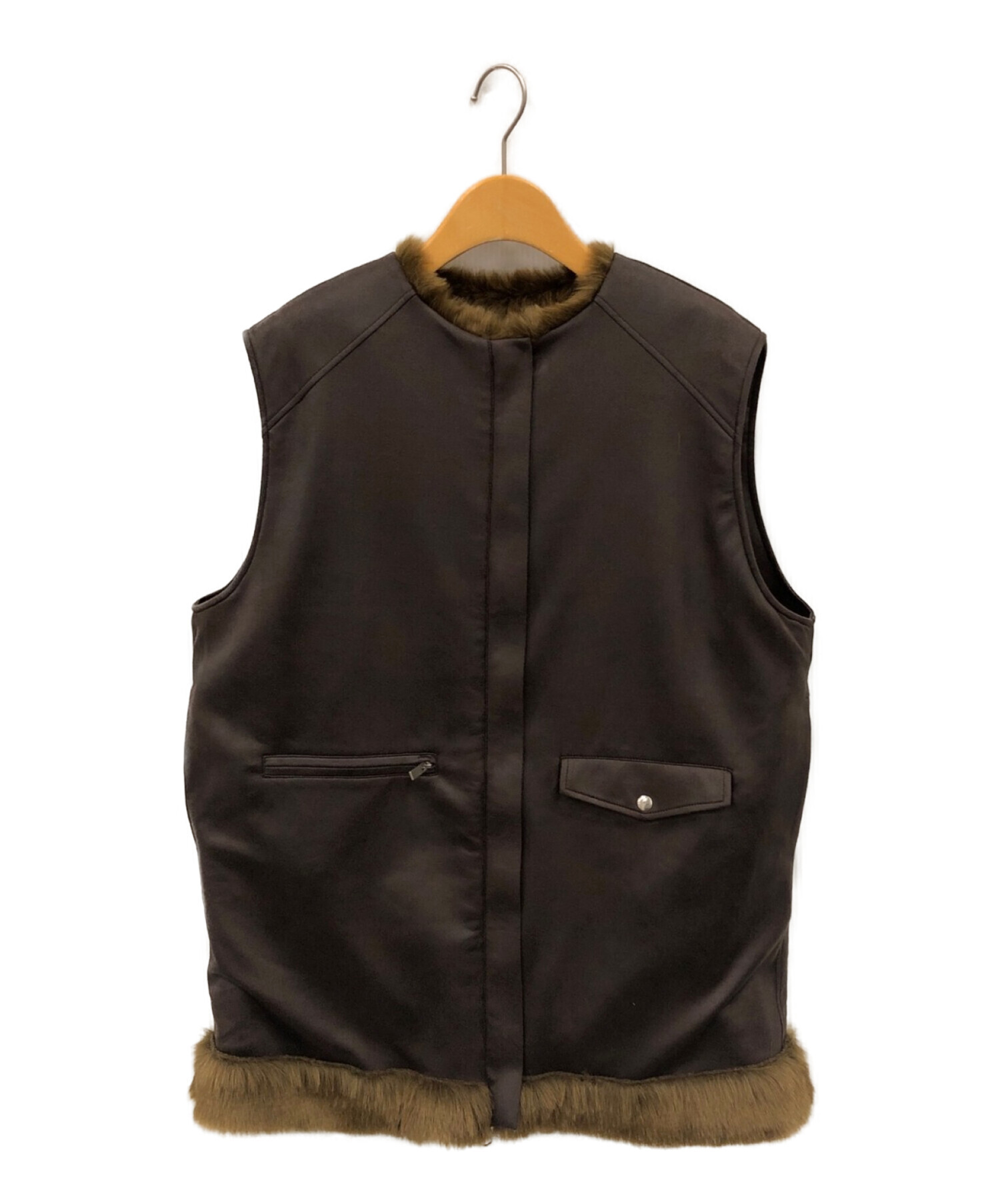 UND REVERSIBLE MOTTLED FUR VEST - www.stedile.com.br