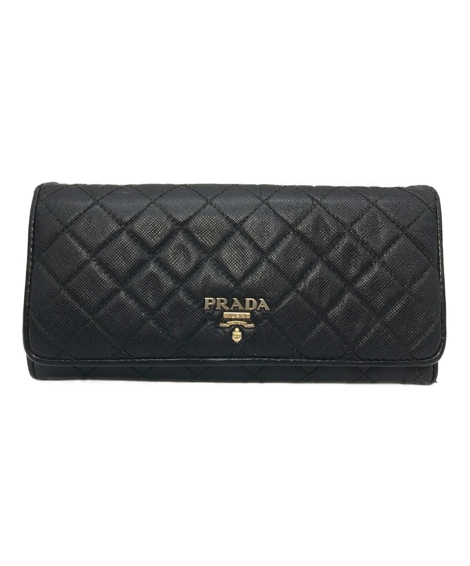 中古・古着通販】PRADA (プラダ) 長財布 ブラック サイズ:実寸参照