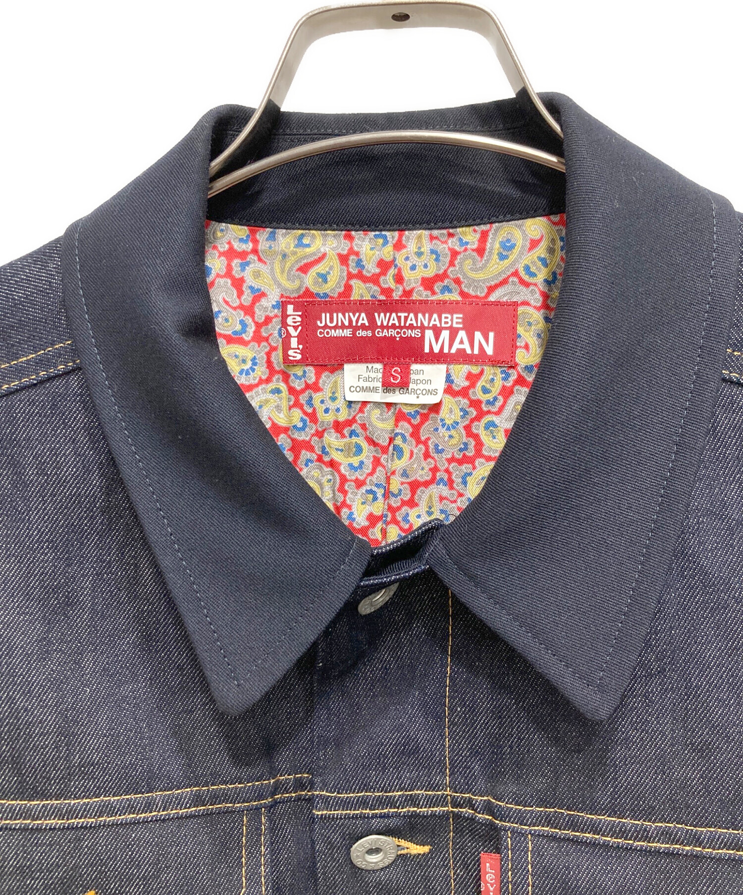 中古・古着通販】JUNYA WATANABE MAN (ジュンヤワタナベマン) LEVI'S (リーバイス) 綿麻デニム×ウールギャバ／ドッキング ジャケット／デニムジャケット／切り替えジャケット インディゴ×ネイビー サイズ:S｜ブランド・古着通販 トレファク公式【TREFAC  FASHION】スマホサイト