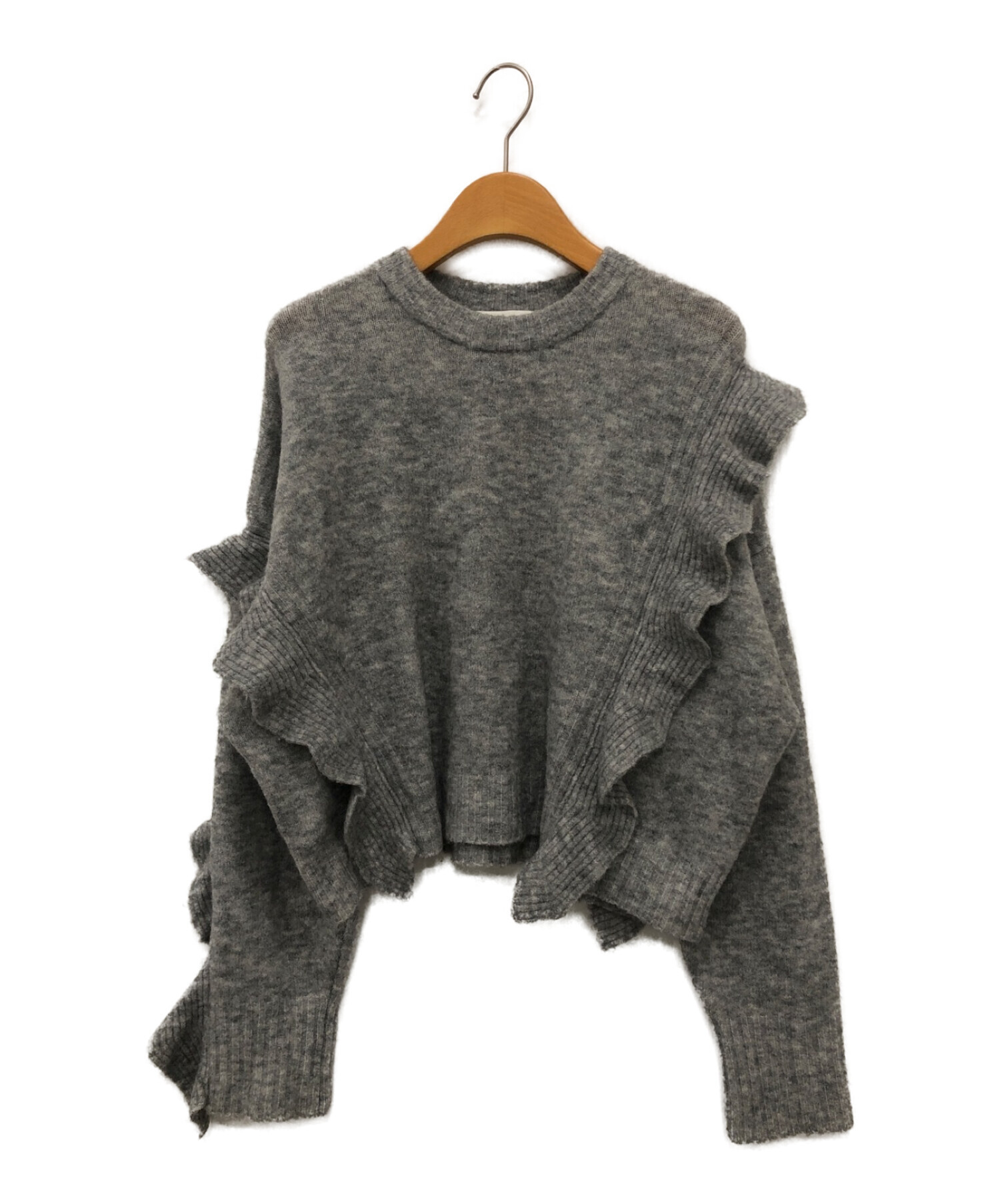 3.1 phillip lim (スリーワンフィリップリム) LOFTY RUFFLED SWEATER グレー サイズ:XS