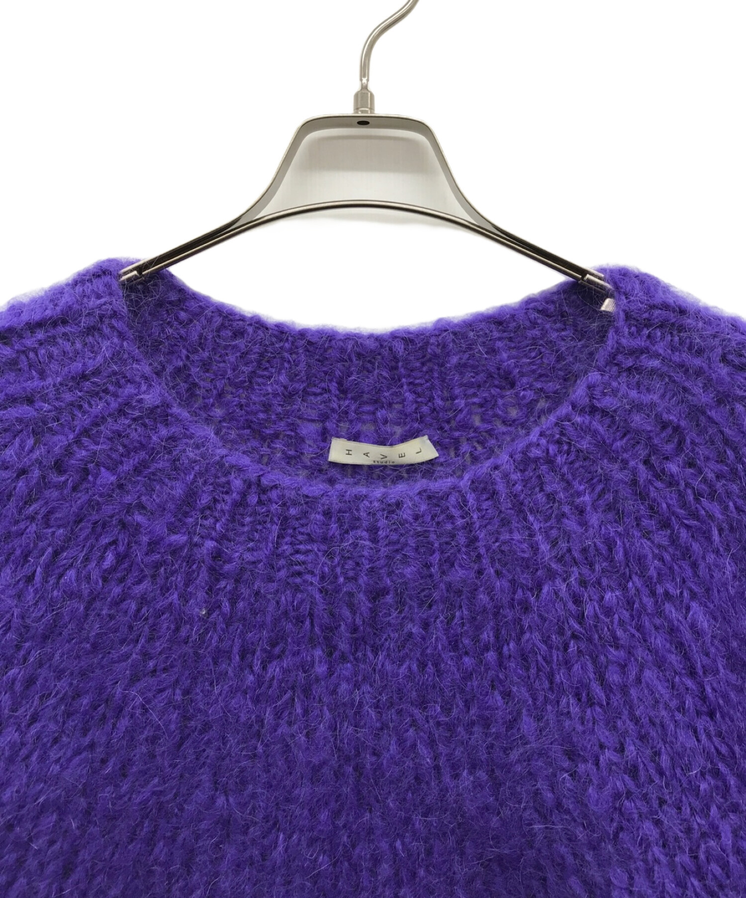 HAVEL studio (ハーヴェル スタジオ) MOHAIR HAND KNIT PULLOVER パープル サイズ:なし