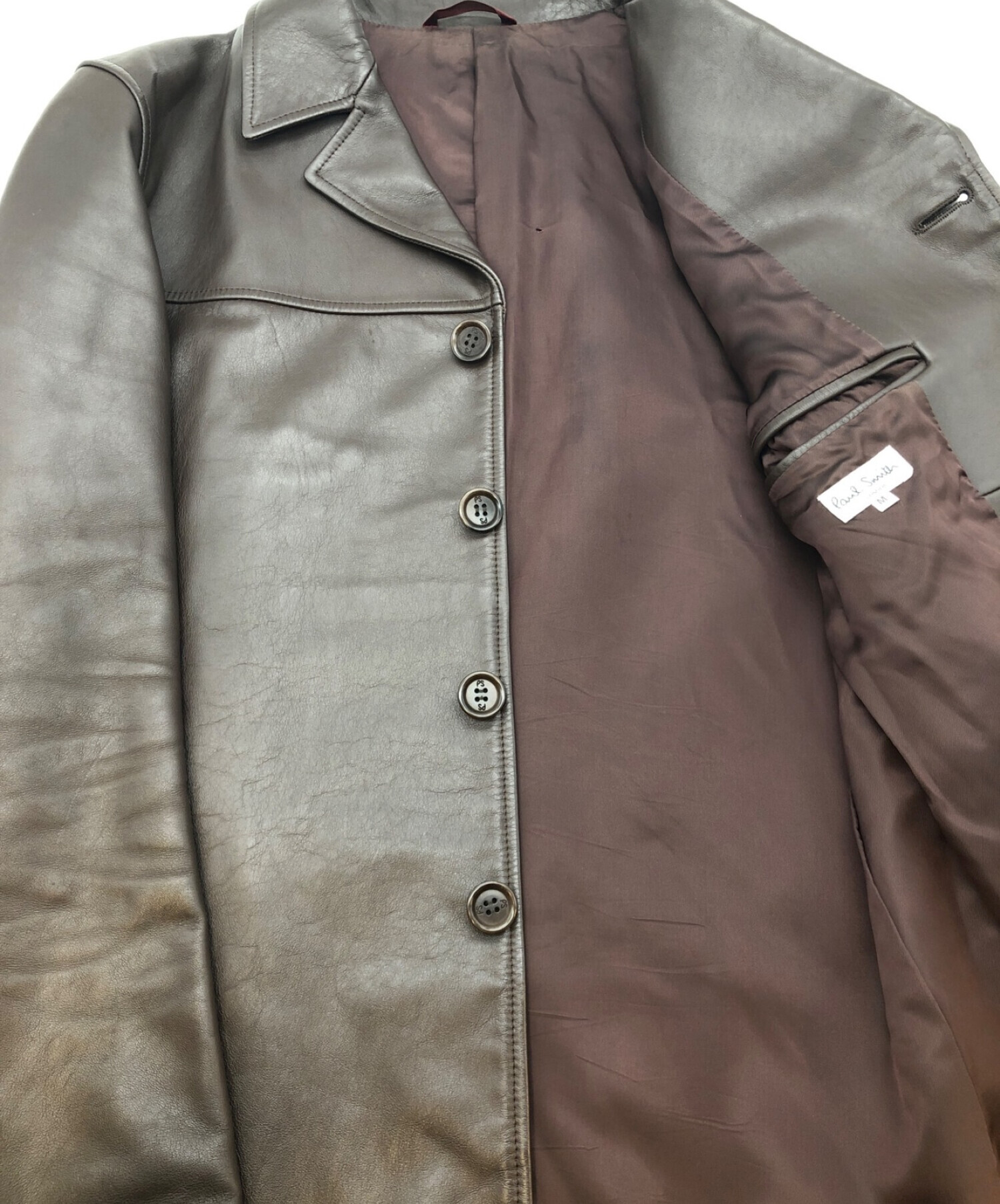 中古・古着通販】PAUL SMITH (ポールスミス) レザージャケット ブラウン サイズ:SIZE M｜ブランド・古着通販  トレファク公式【TREFAC FASHION】スマホサイト