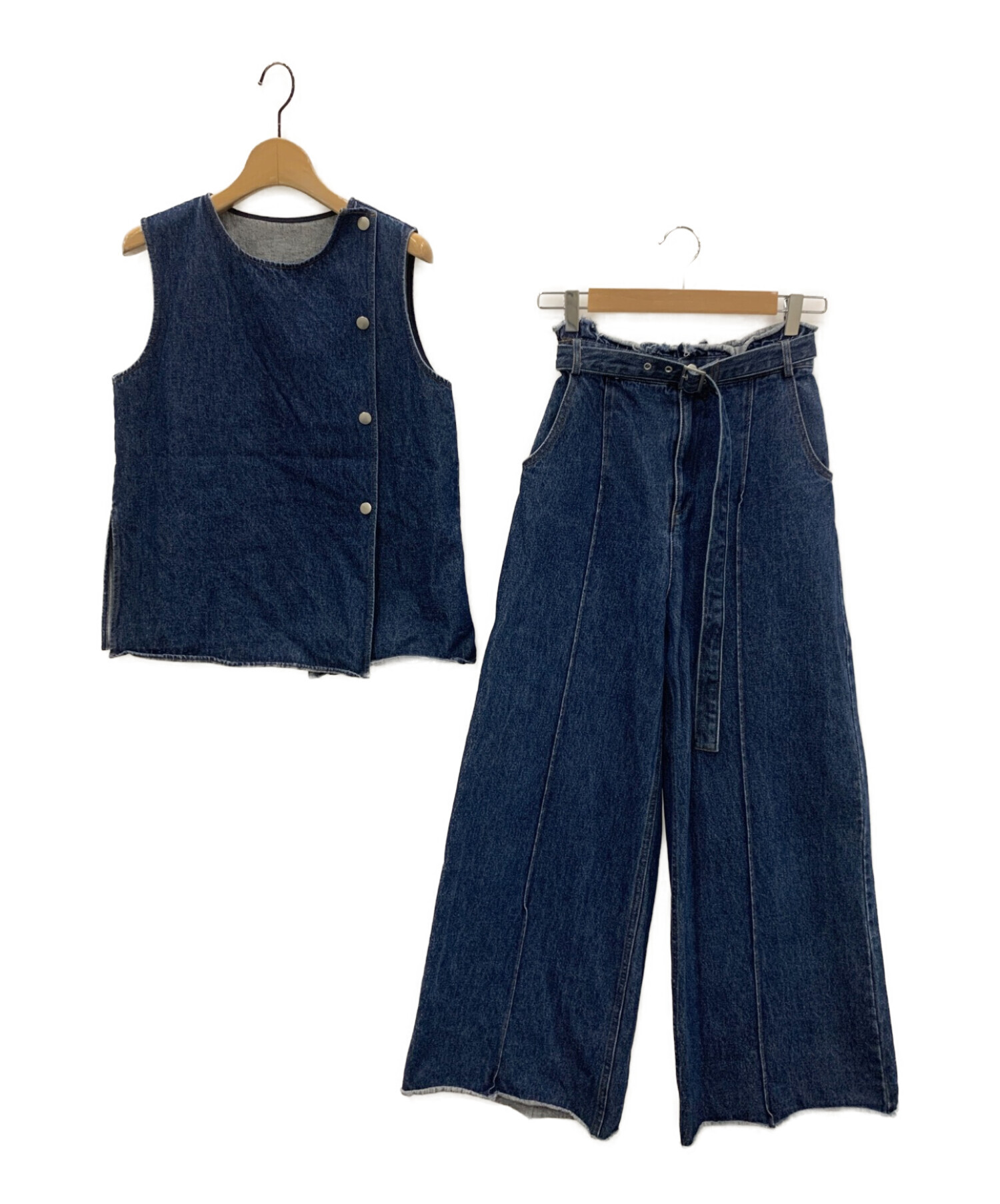 Ameri (アメリ) DOT BUTTON DENIM SET UP インディゴ サイズ:26